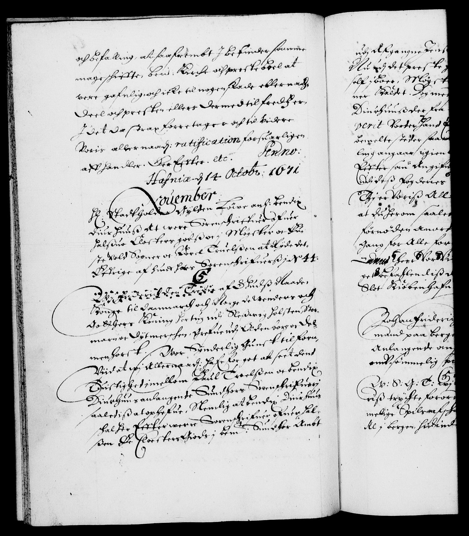 Danske Kanselli 1572-1799, AV/RA-EA-3023/F/Fc/Fca/Fcab/L0012: Norske tegnelser (mikrofilm), 1670-1683, s. 61b