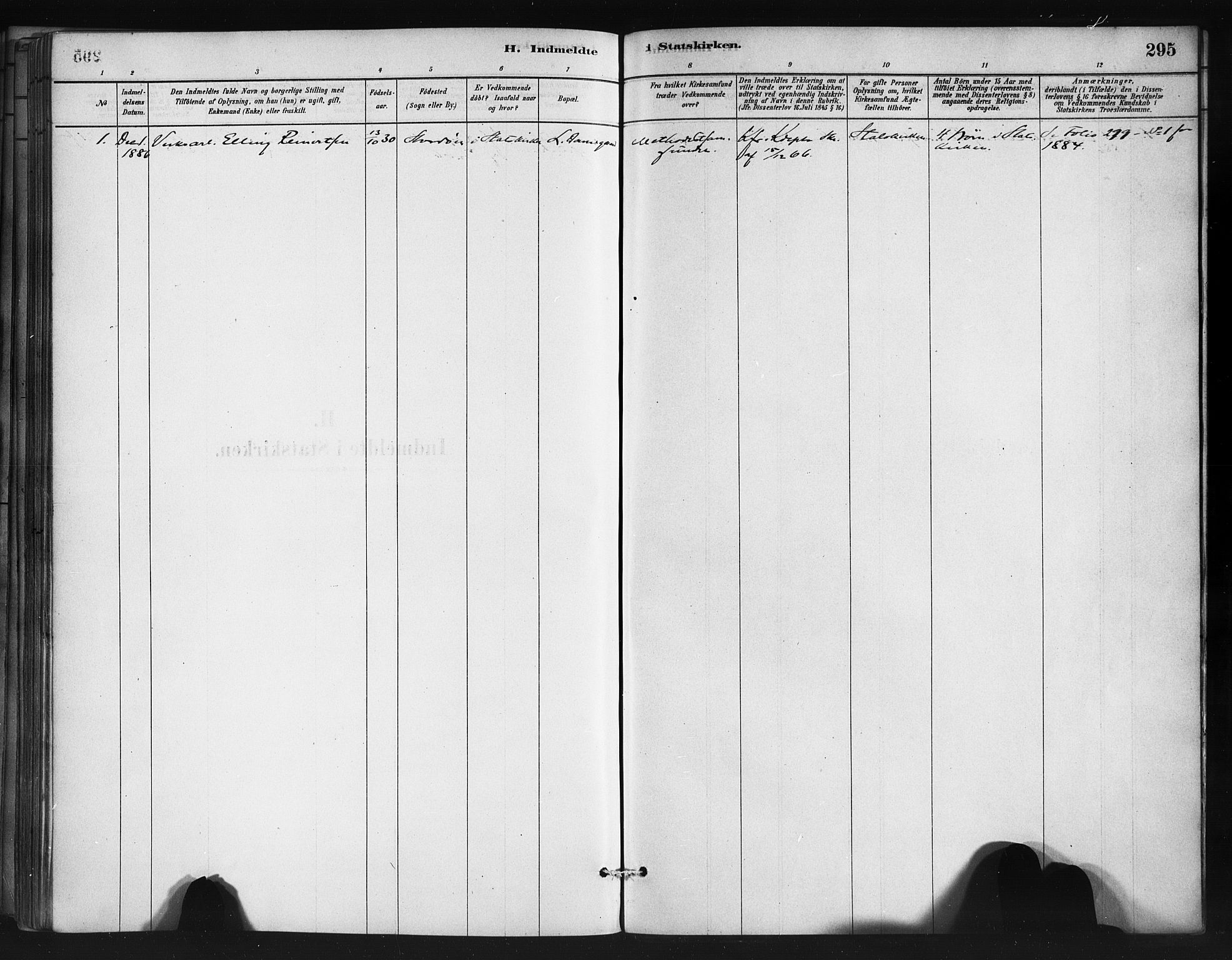 Askøy Sokneprestembete, AV/SAB-A-74101/H/Ha/Haa/Haae/L0002: Ministerialbok nr. E 2, 1878-1891, s. 295