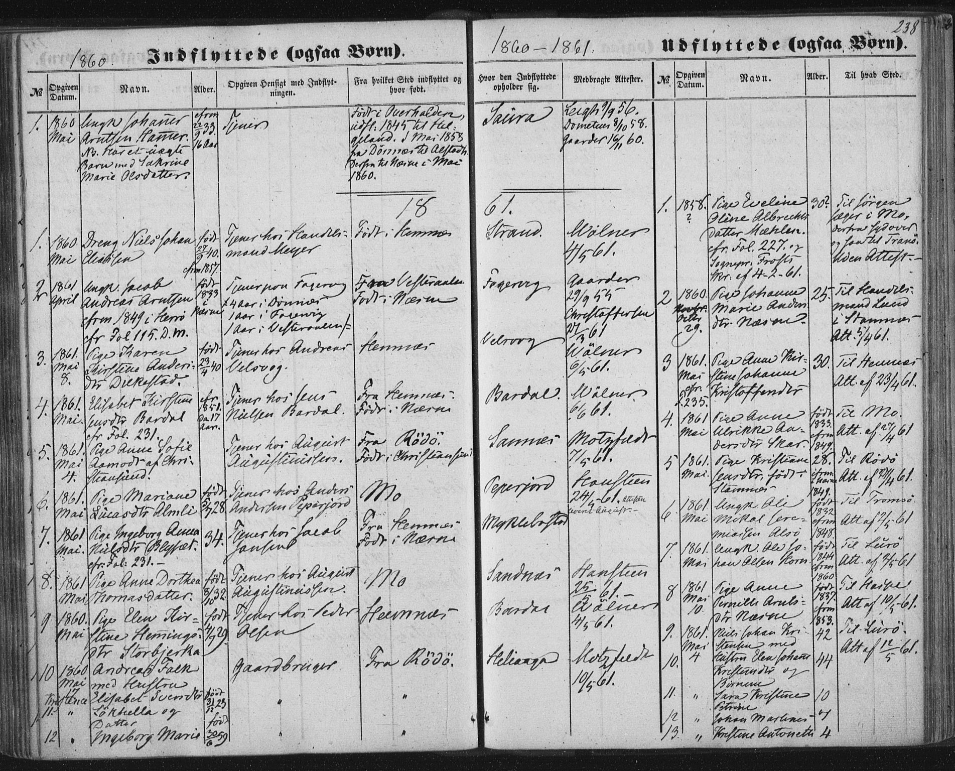 Ministerialprotokoller, klokkerbøker og fødselsregistre - Nordland, AV/SAT-A-1459/838/L0550: Ministerialbok nr. 838A08, 1855-1865, s. 238