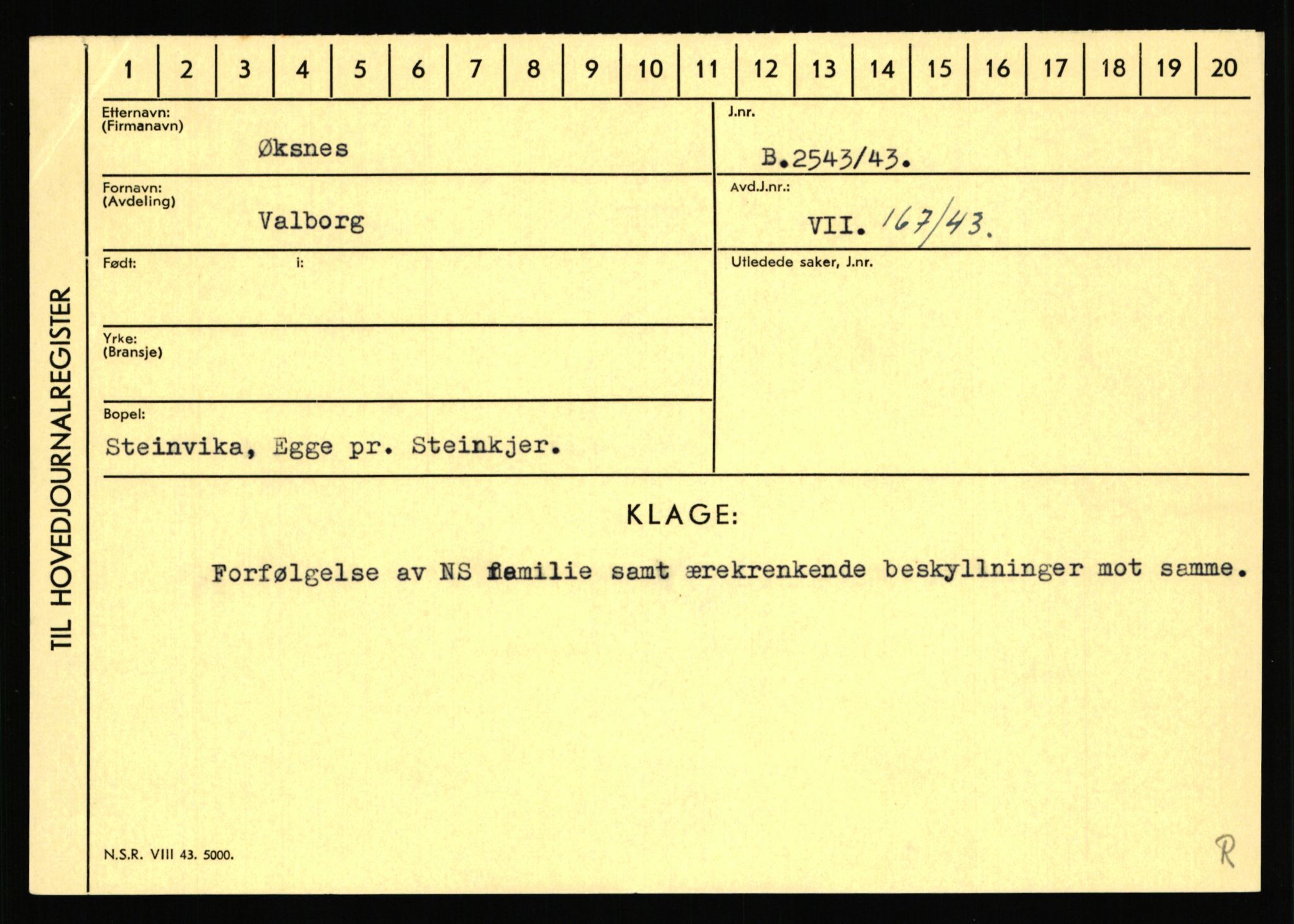 Statspolitiet - Hovedkontoret / Osloavdelingen, AV/RA-S-1329/C/Ca/L0016: Uberg - Øystese, 1943-1945, s. 3594