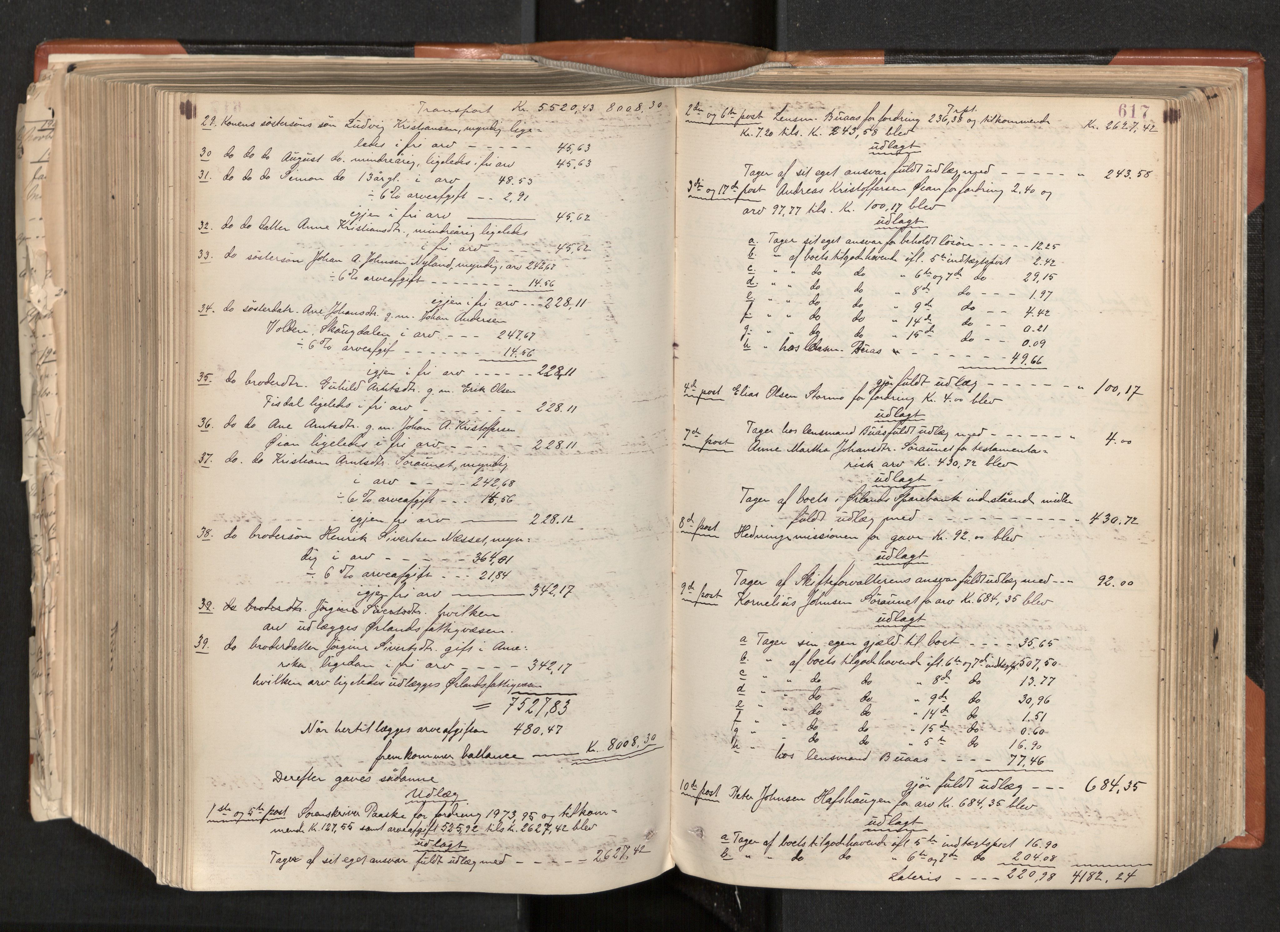 Fosen sorenskriveri, AV/SAT-A-1107/1/3/3A/L0028: Skifteutlodningsprotokoll nr. 7, 1887-1904, s. 617