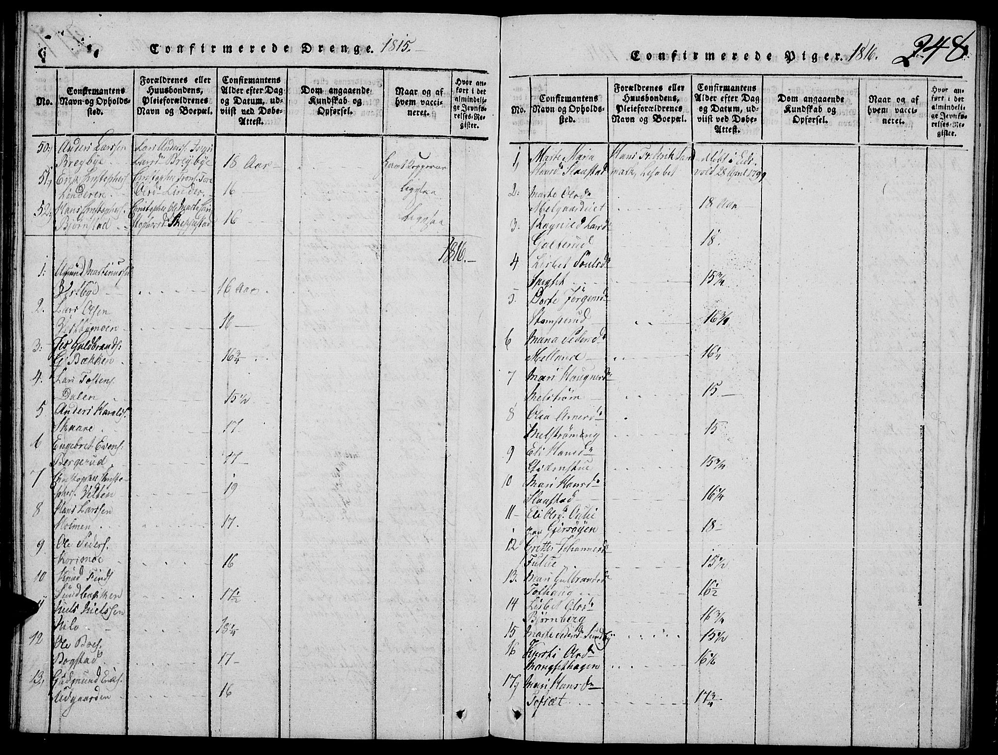 Strøm-Odalen prestekontor, SAH/PREST-028/H/Ha/Hab/L0001: Klokkerbok nr. 1, 1813-1825, s. 248