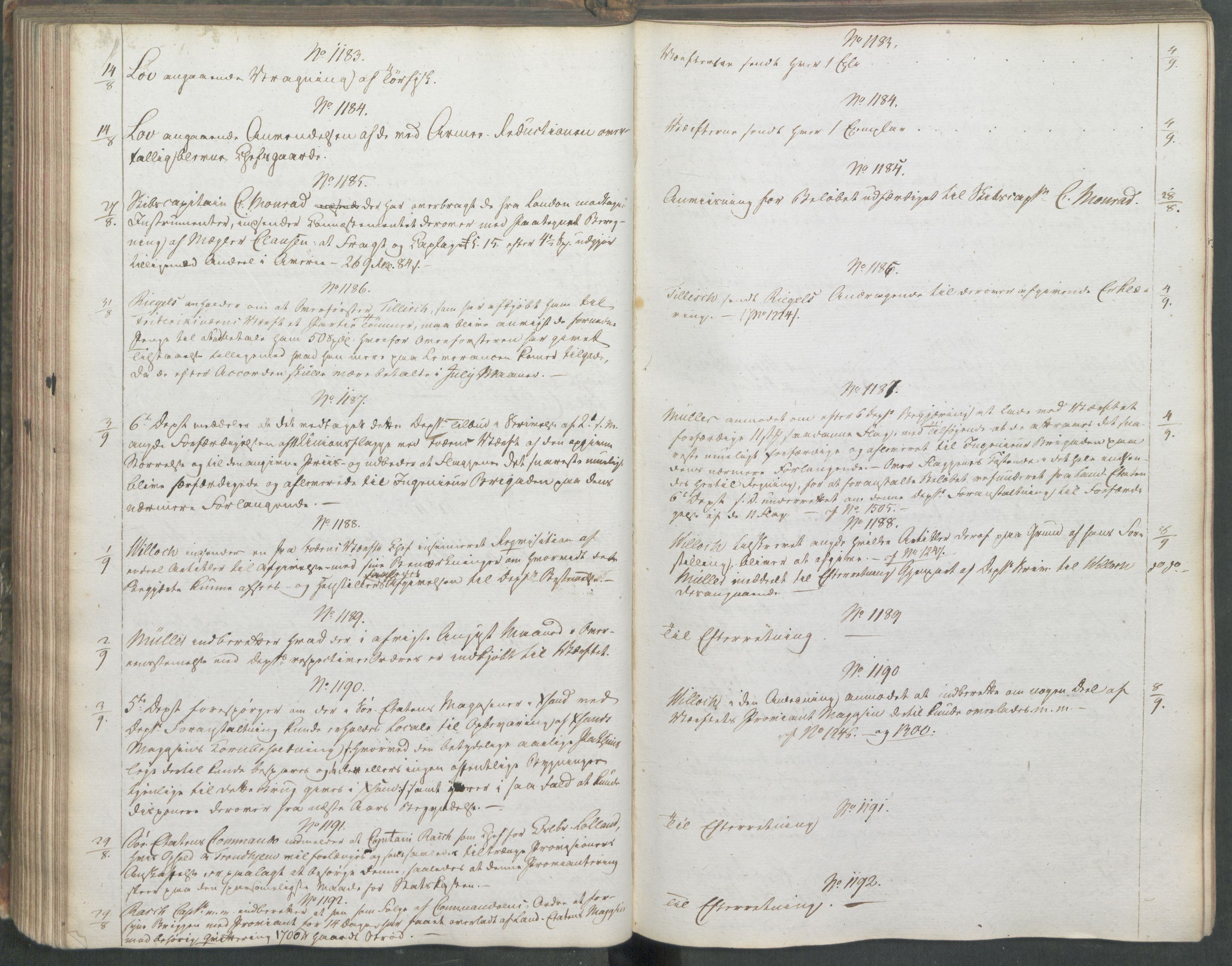 Marinedepartementet/ Marine- og postdepartementet, AV/RA-RAFA-3792/C/L0006: 7de Departements Journal, 1818
