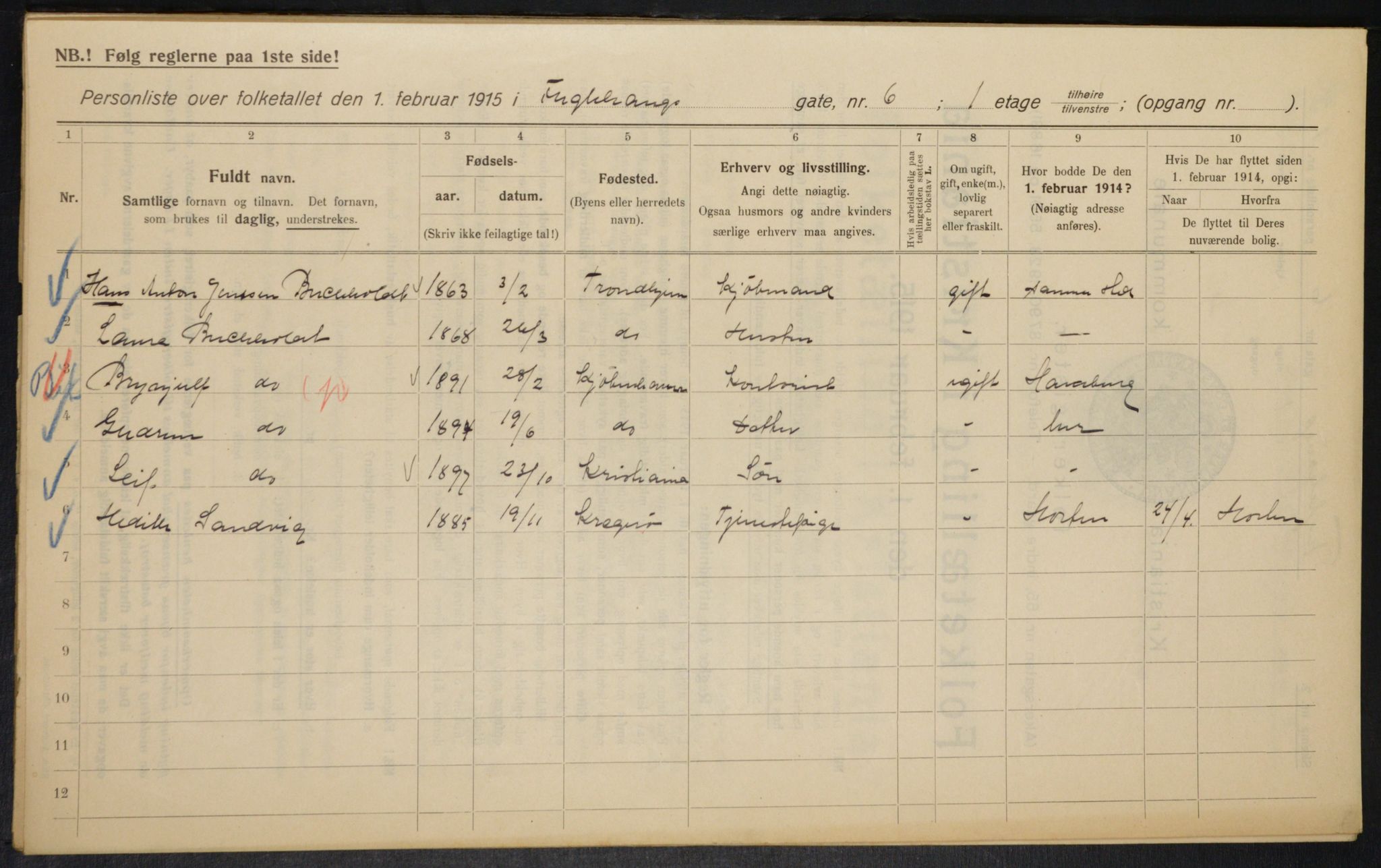 OBA, Kommunal folketelling 1.2.1915 for Kristiania, 1915, s. 28044