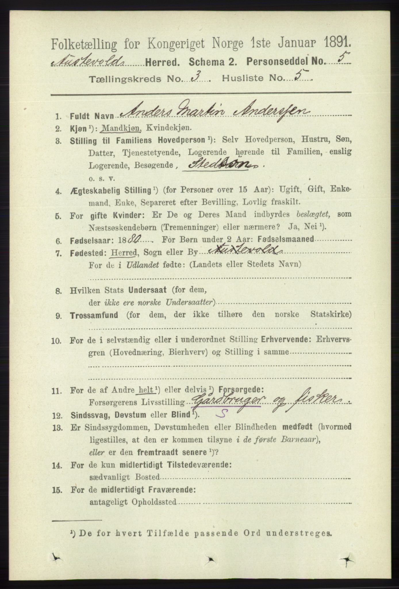 RA, Folketelling 1891 for 1244 Austevoll herred, 1891, s. 984