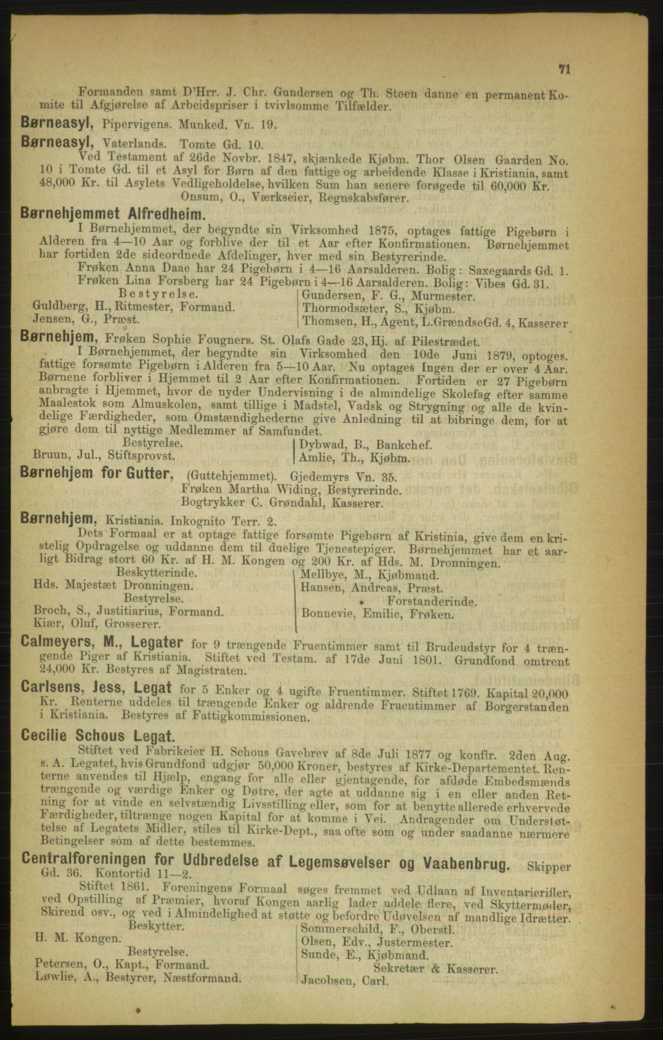 Kristiania/Oslo adressebok, PUBL/-, 1888, s. 71