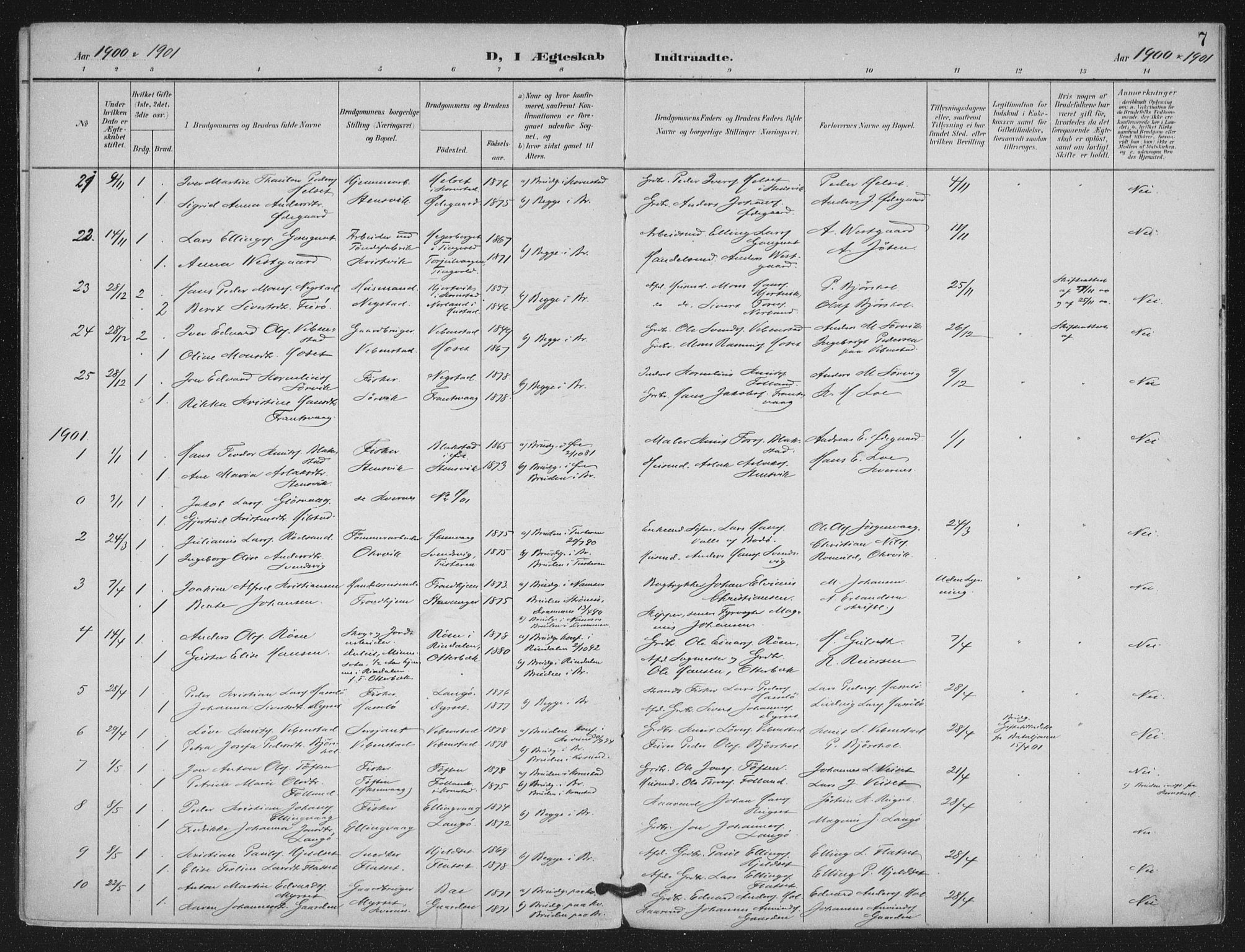 Ministerialprotokoller, klokkerbøker og fødselsregistre - Møre og Romsdal, AV/SAT-A-1454/569/L0821: Ministerialbok nr. 569A07, 1897-1907, s. 7