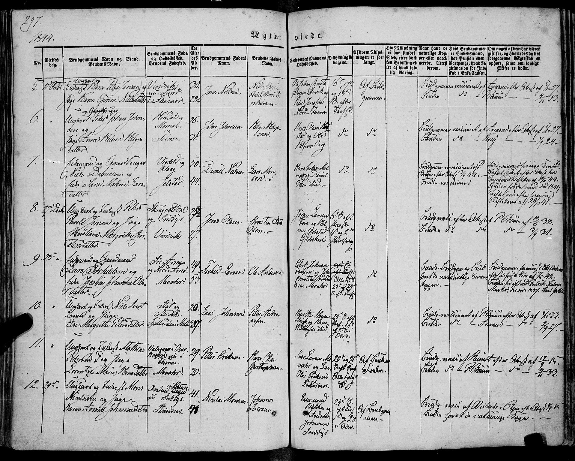 Ministerialprotokoller, klokkerbøker og fødselsregistre - Nordland, SAT/A-1459/805/L0097: Ministerialbok nr. 805A04, 1837-1861, s. 297