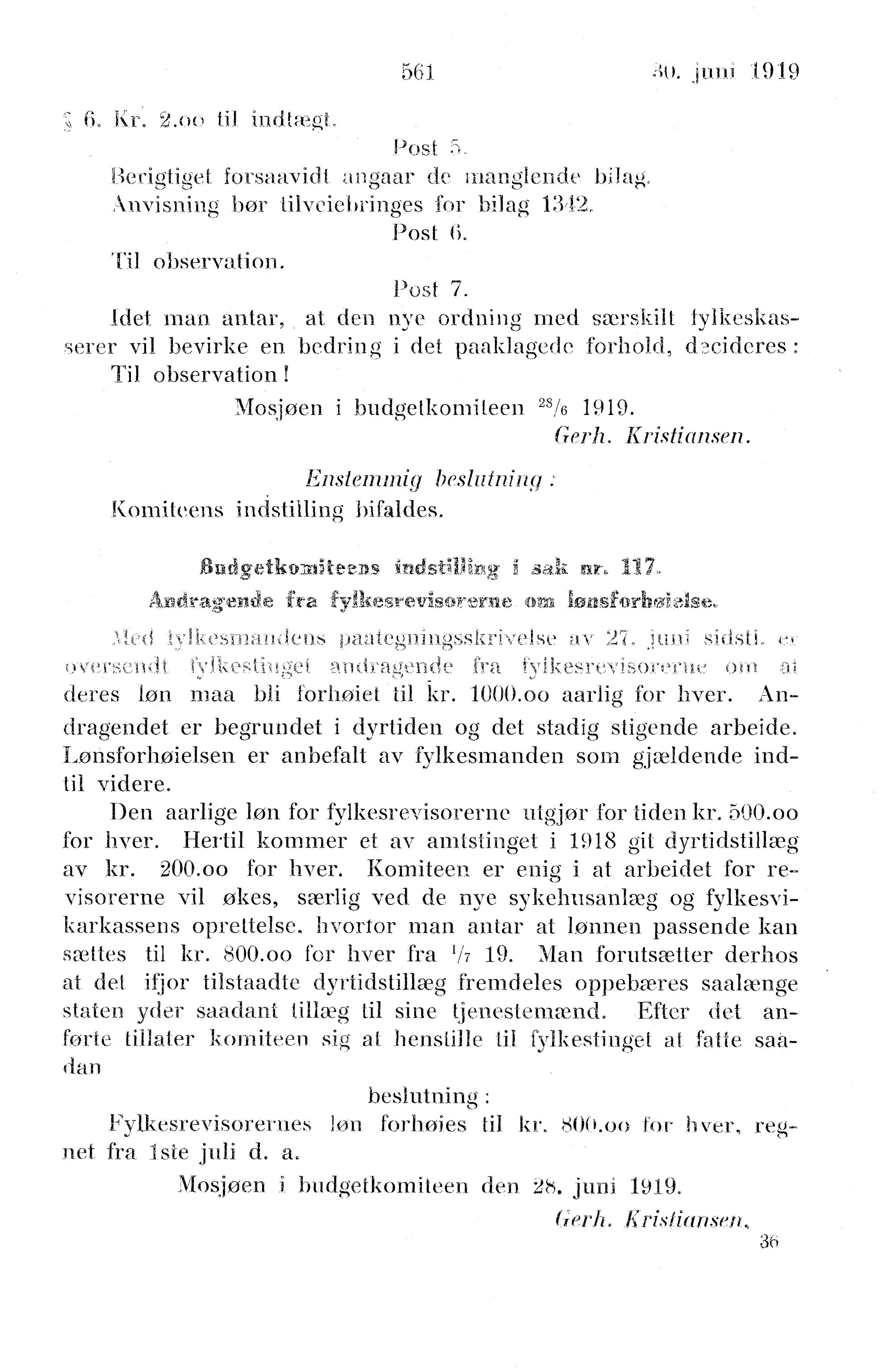 Nordland Fylkeskommune. Fylkestinget, AIN/NFK-17/176/A/Ac/L0042: Fylkestingsforhandlinger 1919, 1919