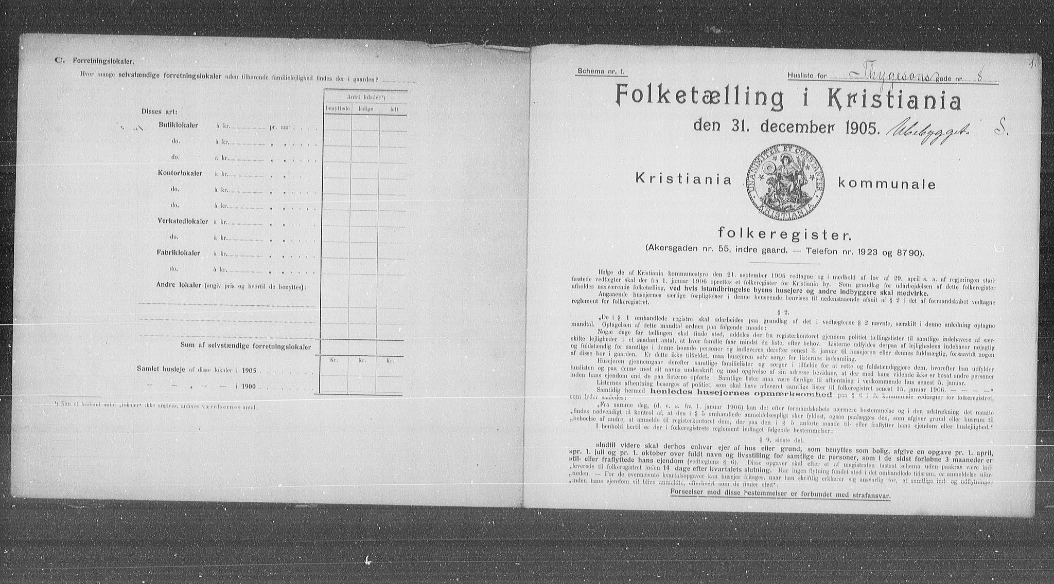 OBA, Kommunal folketelling 31.12.1905 for Kristiania kjøpstad, 1905, s. 58426