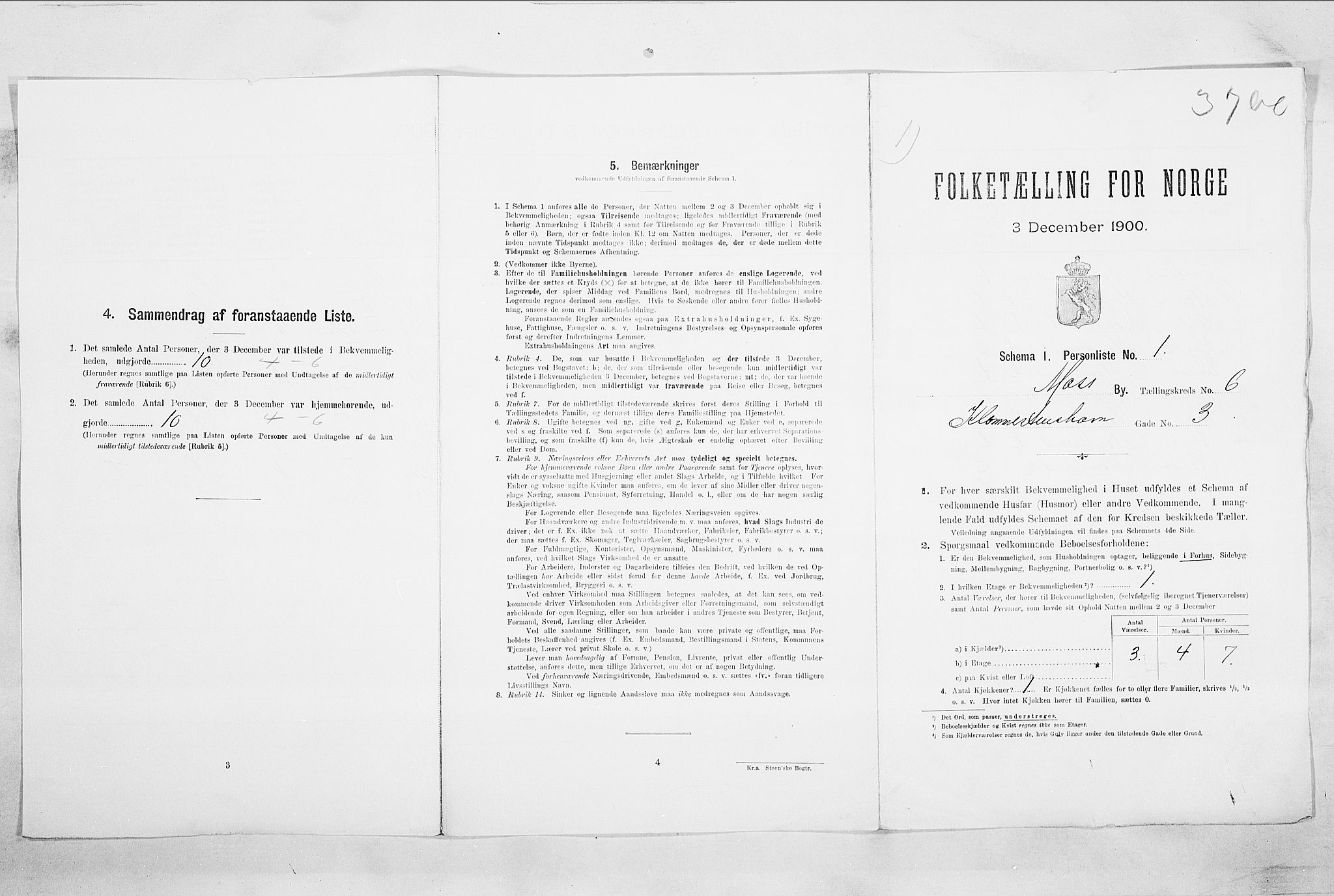 SAO, Folketelling 1900 for 0104 Moss kjøpstad, 1900
