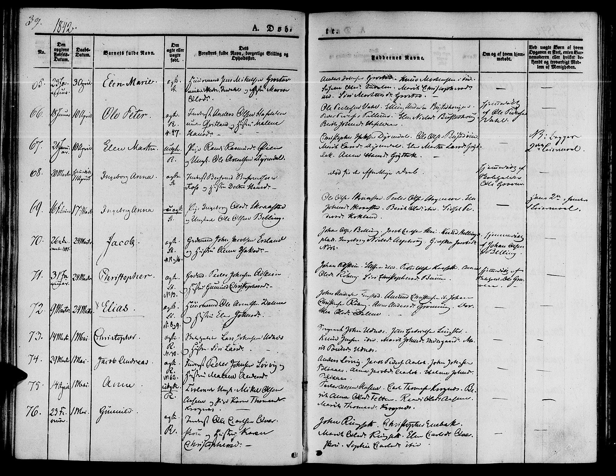 Ministerialprotokoller, klokkerbøker og fødselsregistre - Sør-Trøndelag, AV/SAT-A-1456/646/L0610: Ministerialbok nr. 646A08, 1837-1847, s. 39