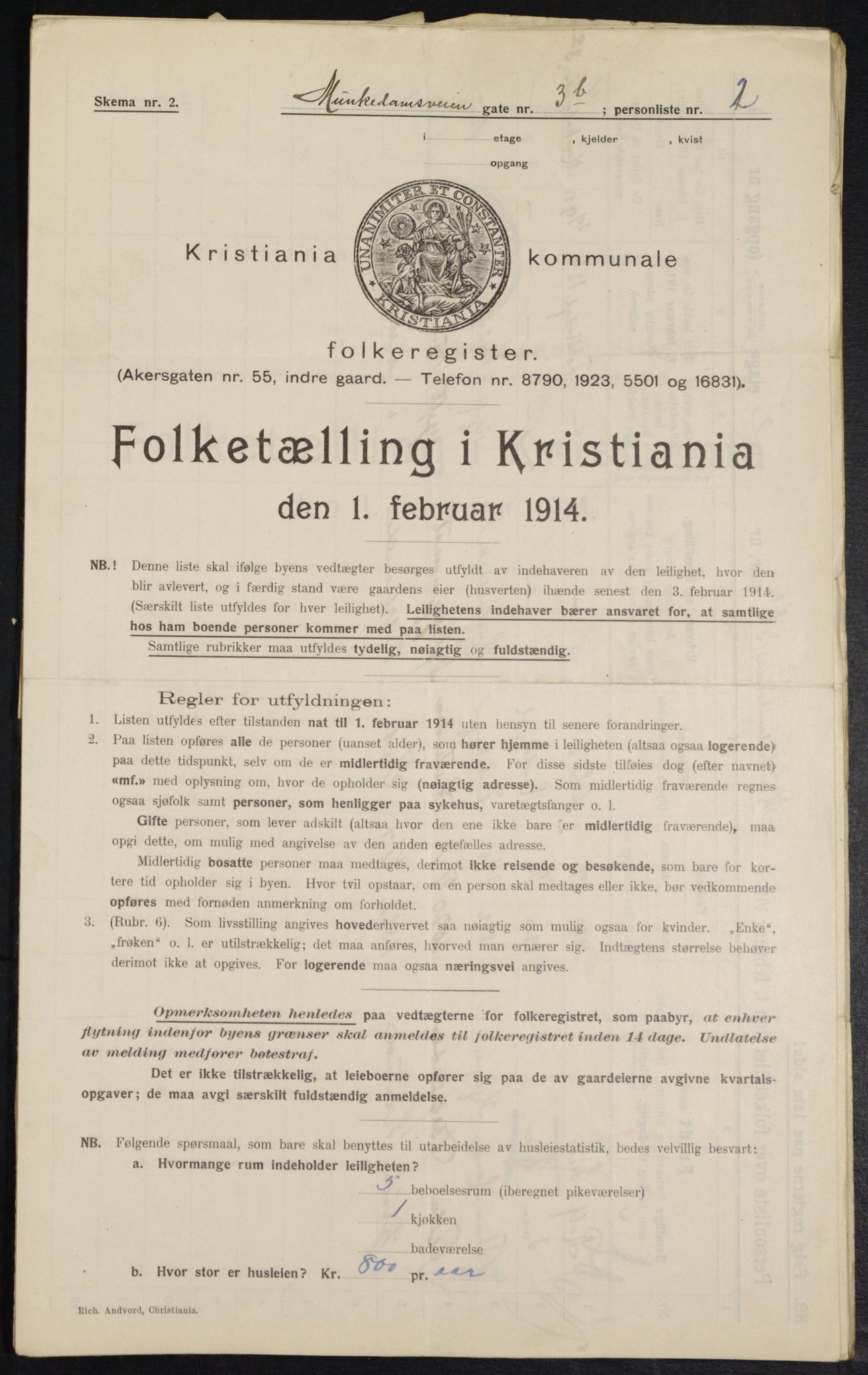 OBA, Kommunal folketelling 1.2.1914 for Kristiania, 1914, s. 66708