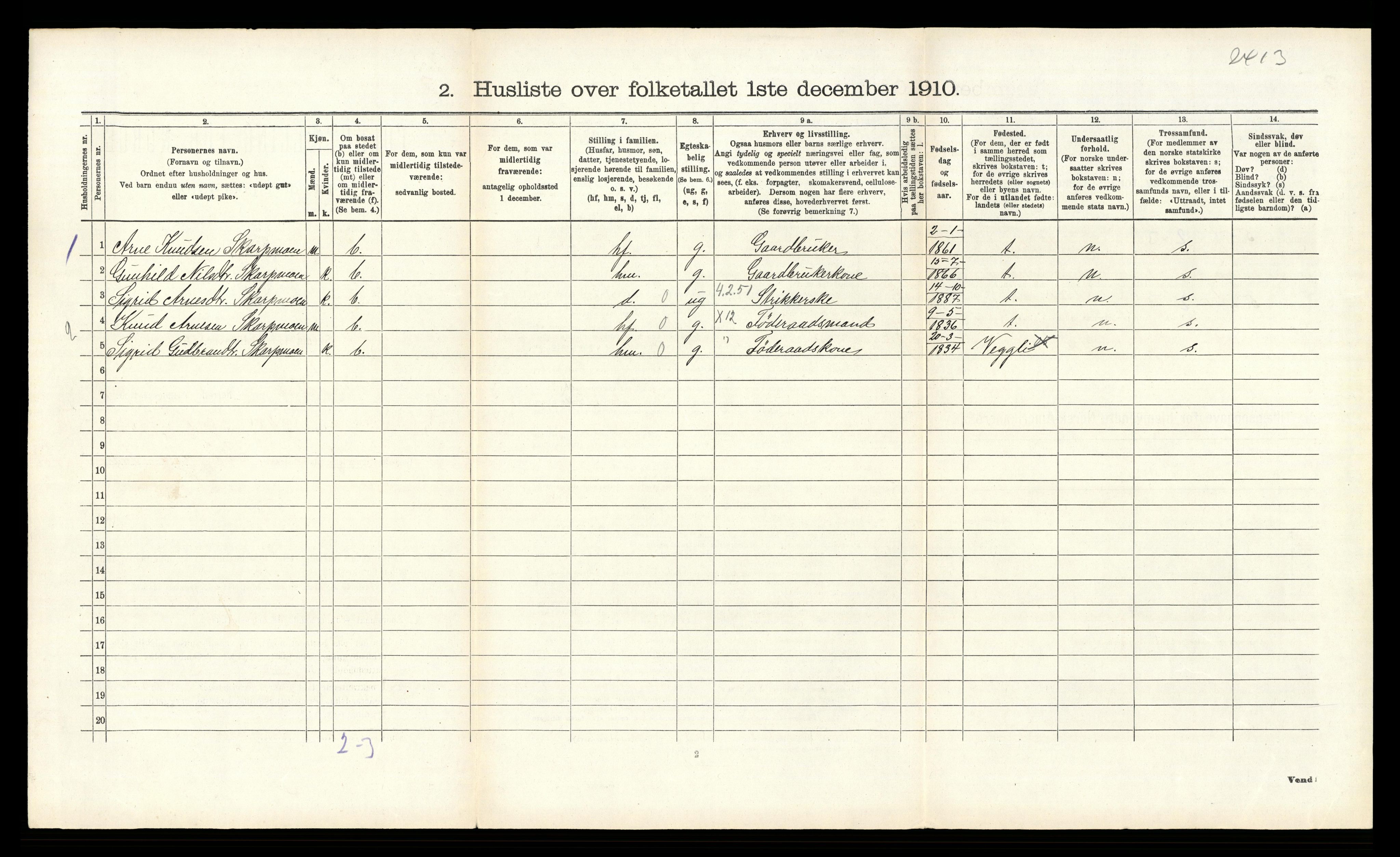 RA, Folketelling 1910 for 0632 Rollag herred, 1910, s. 256