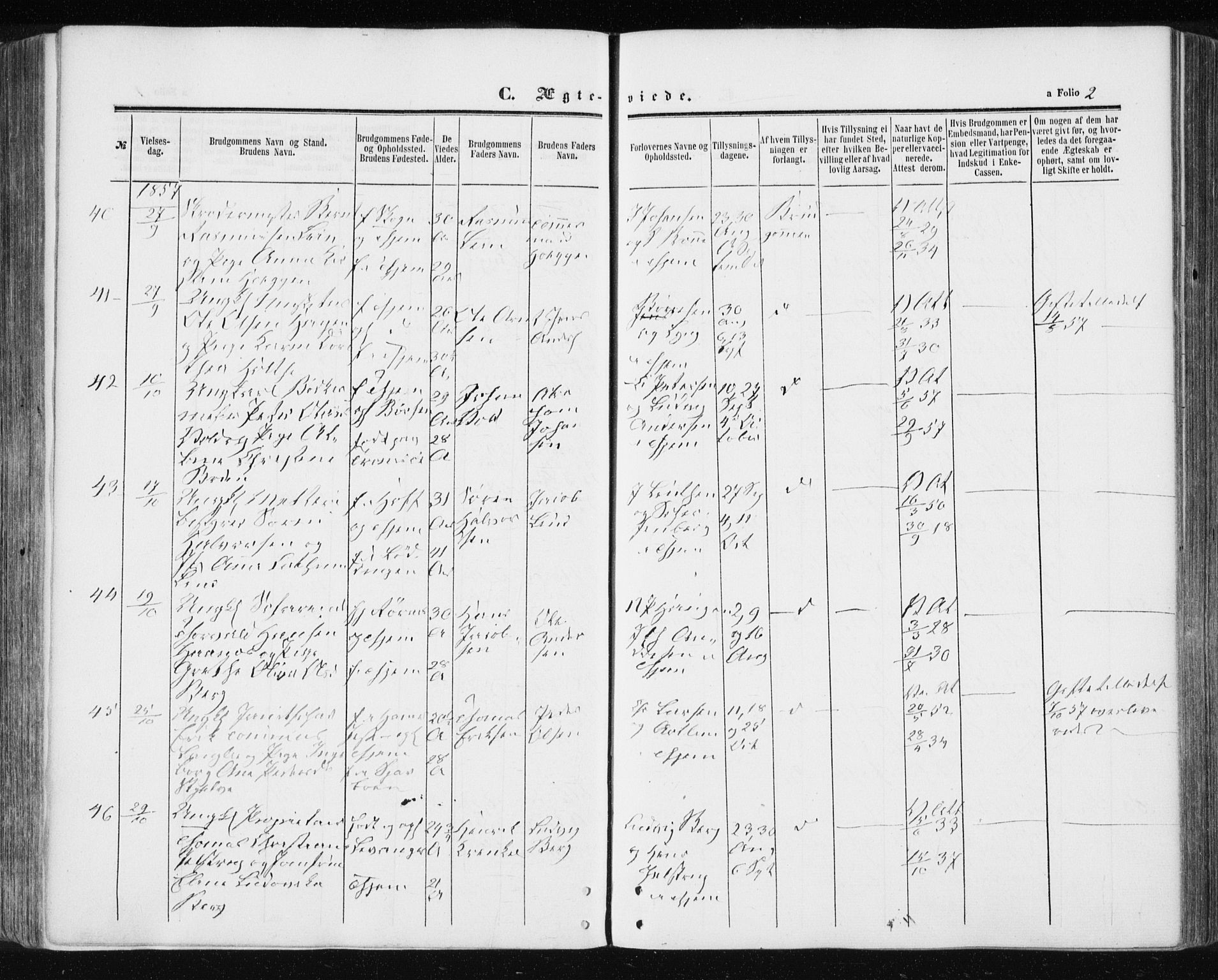 Ministerialprotokoller, klokkerbøker og fødselsregistre - Sør-Trøndelag, SAT/A-1456/601/L0053: Ministerialbok nr. 601A21, 1857-1865, s. 2