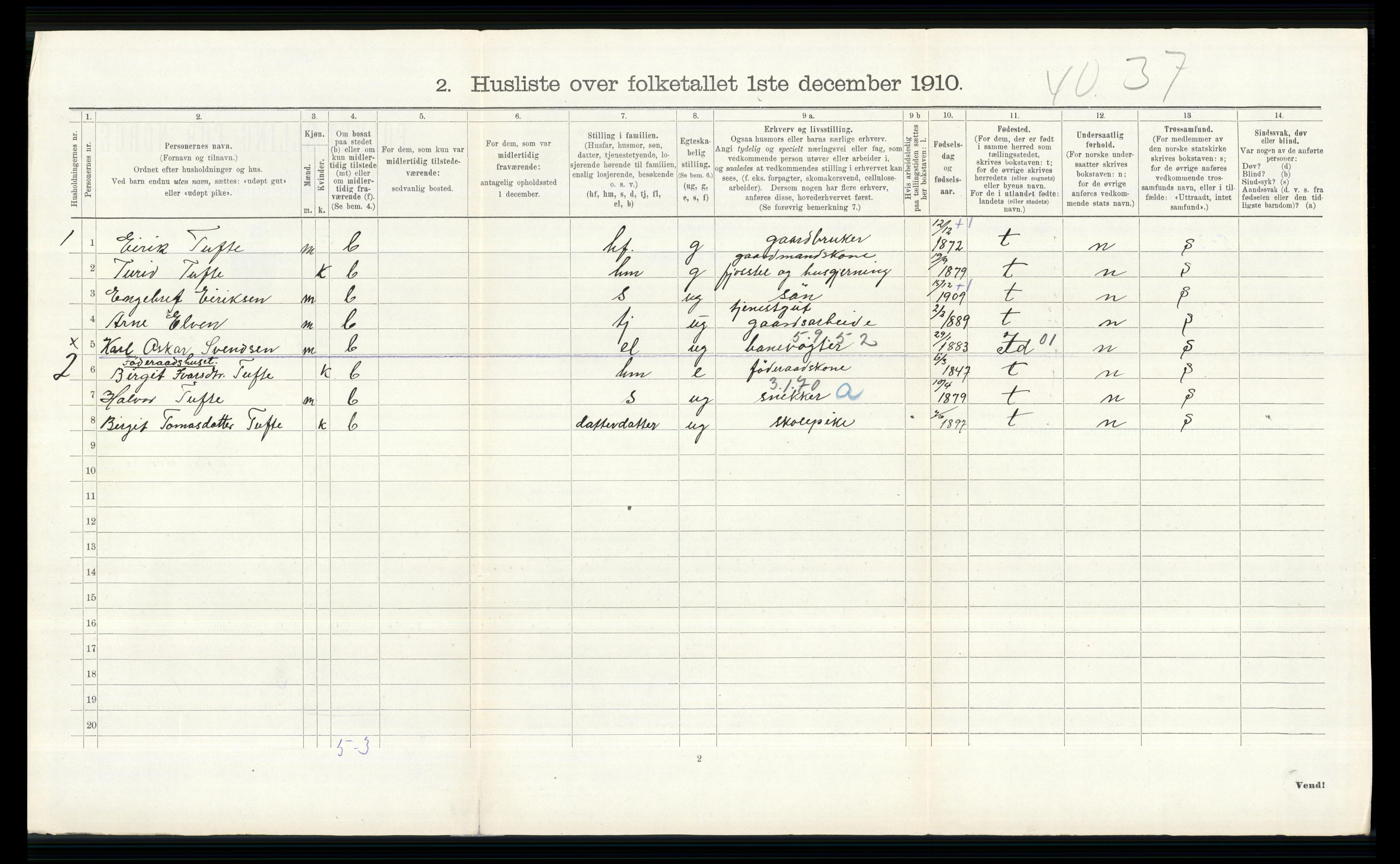 RA, Folketelling 1910 for 0620 Hol herred, 1910, s. 682