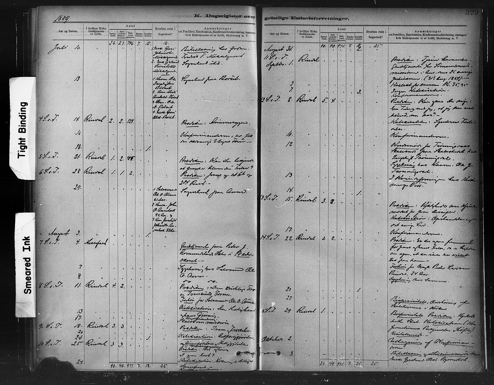 Ministerialprotokoller, klokkerbøker og fødselsregistre - Møre og Romsdal, AV/SAT-A-1454/598/L1069: Ministerialbok nr. 598A03, 1882-1895, s. 329