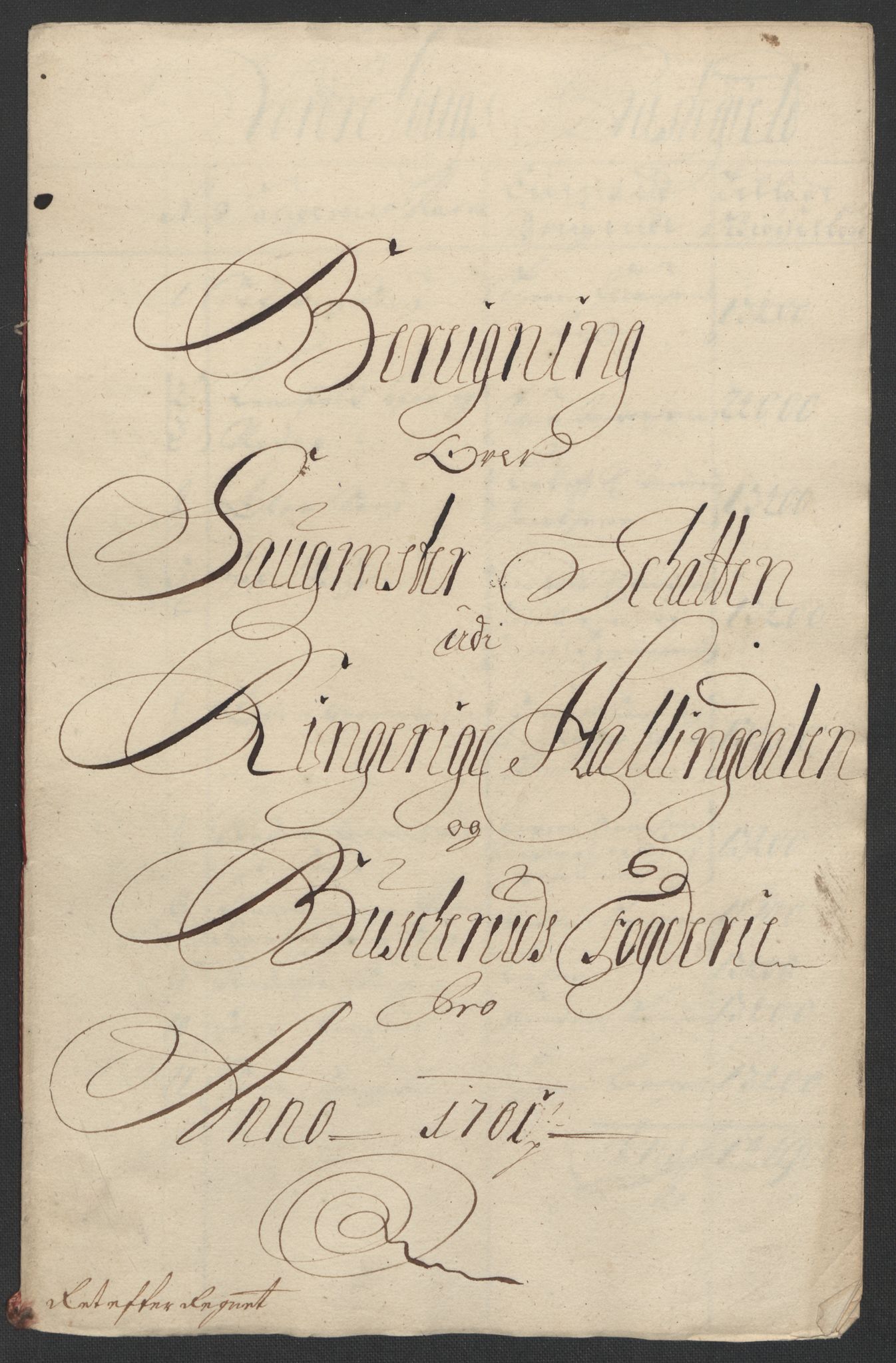 Rentekammeret inntil 1814, Reviderte regnskaper, Fogderegnskap, RA/EA-4092/R22/L1458: Fogderegnskap Ringerike, Hallingdal og Buskerud, 1701, s. 257
