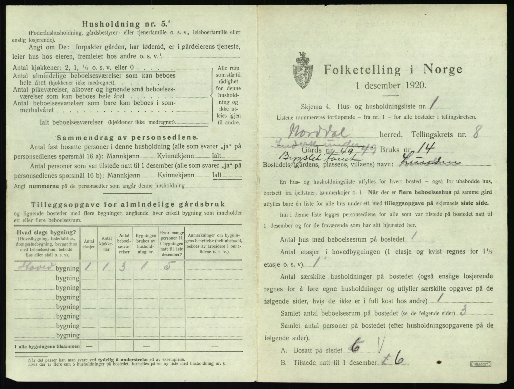 SAT, Folketelling 1920 for 1524 Norddal herred, 1920, s. 587