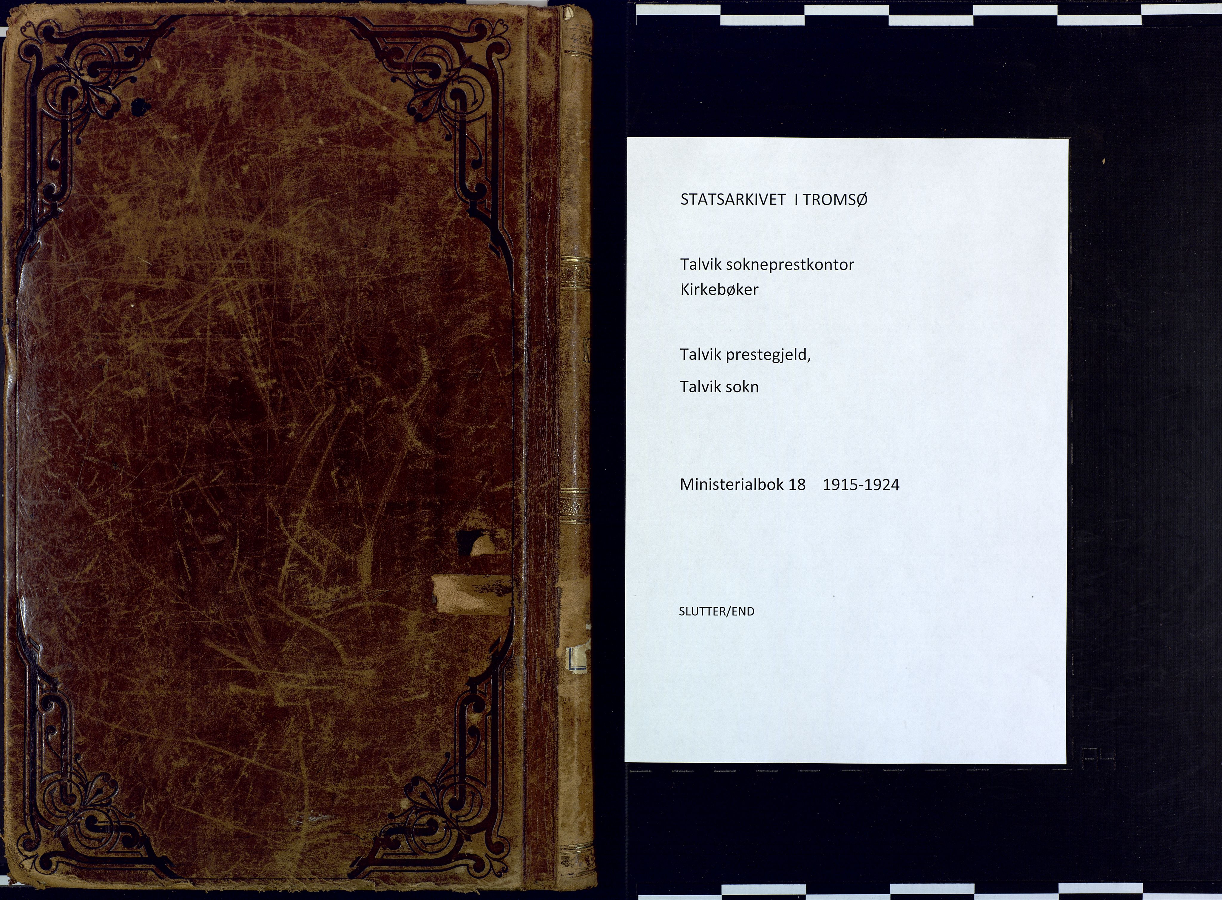 Talvik sokneprestkontor, AV/SATØ-S-1337/H/Ha/L0018kirke: Ministerialbok nr. 18, 1915-1924