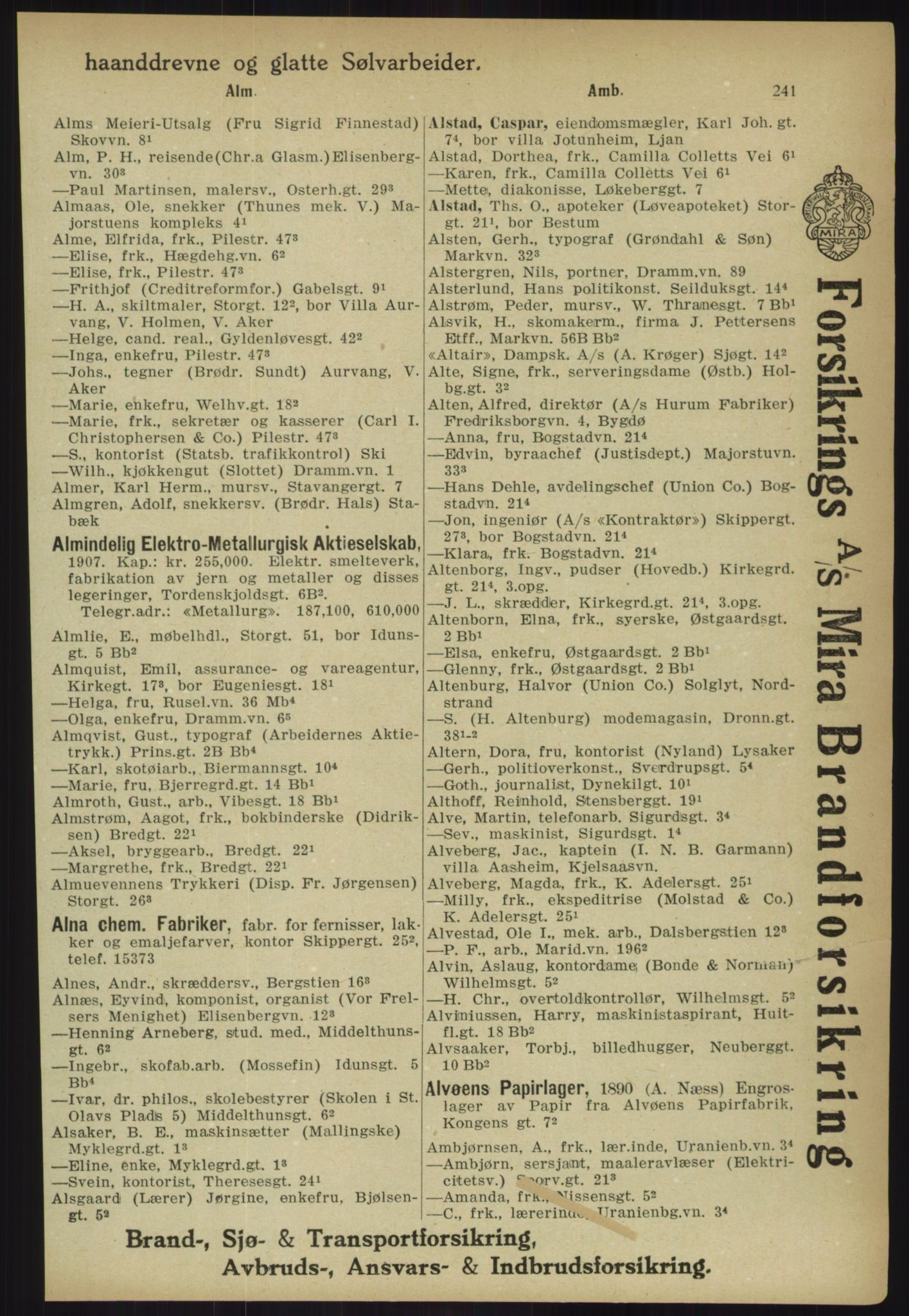 Kristiania/Oslo adressebok, PUBL/-, 1918, s. 266