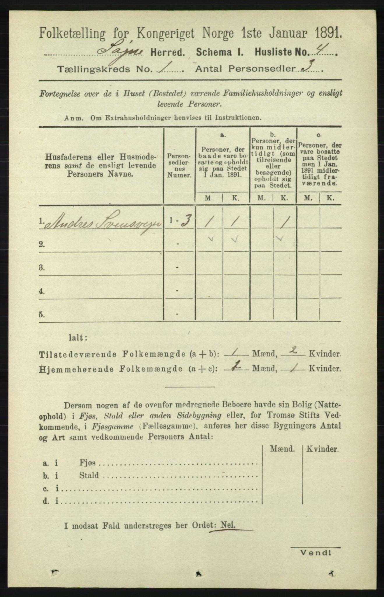 RA, Folketelling 1891 for 1018 Søgne herred, 1891, s. 51