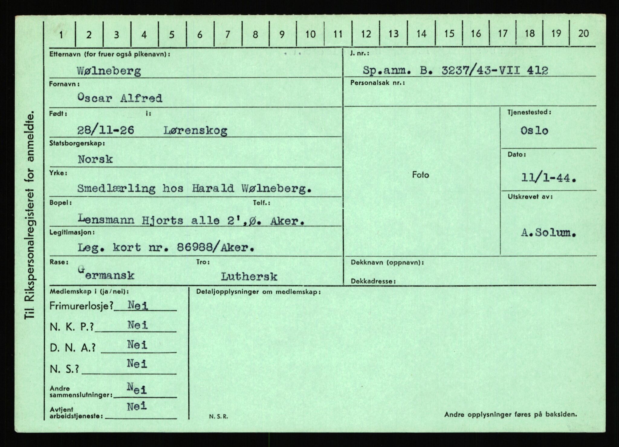 Statspolitiet - Hovedkontoret / Osloavdelingen, AV/RA-S-1329/C/Ca/L0016: Uberg - Øystese, 1943-1945, s. 3208