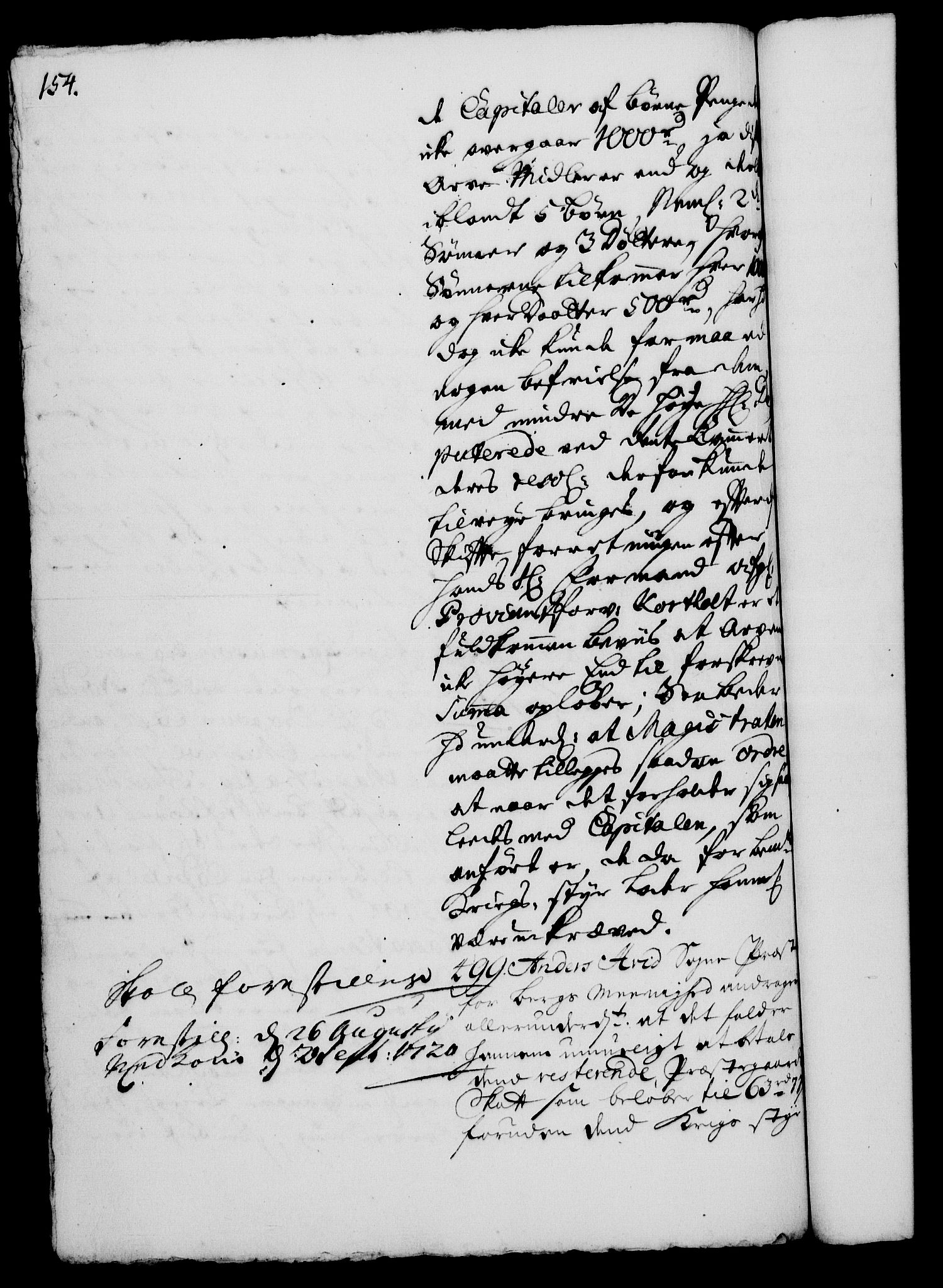 Rentekammeret, Kammerkanselliet, RA/EA-3111/G/Gh/Gha/L0002: Norsk ekstraktmemorialprotokoll, sak. 376-599 (merket RK 53.47), 1720, s. 154