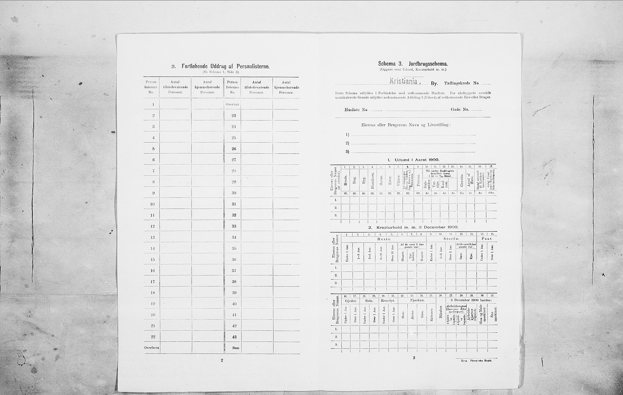 SAO, Folketelling 1900 for 0301 Kristiania kjøpstad, 1900, s. 91045