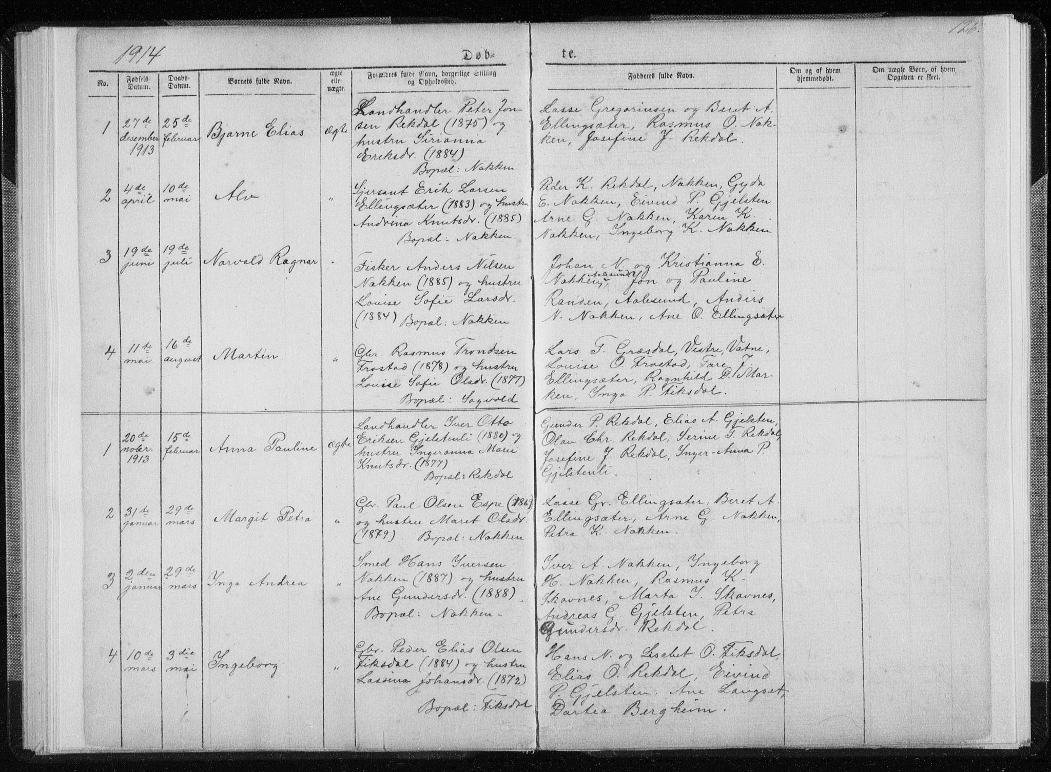 Ministerialprotokoller, klokkerbøker og fødselsregistre - Møre og Romsdal, SAT/A-1454/540/L0541: Klokkerbok nr. 540C01, 1867-1920, s. 126