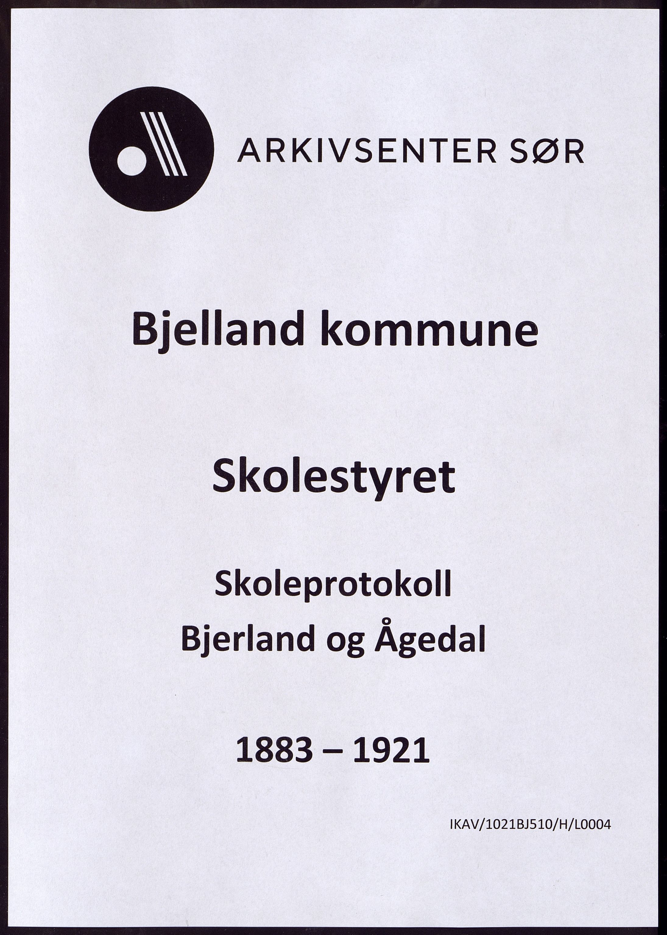 Bjelland kommune - Skolestyret, IKAV/1021BJ510/H/L0004: Skoleprotokoll, Bjerland (Rydlende) og Ågedal (Foss) kretser, 1883-1921