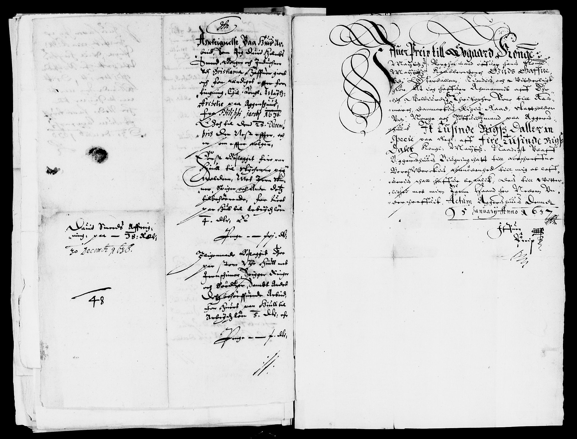 Rentekammeret inntil 1814, Reviderte regnskaper, Lensregnskaper, AV/RA-EA-5023/R/Rb/Rba/L0130: Akershus len, 1636-1637