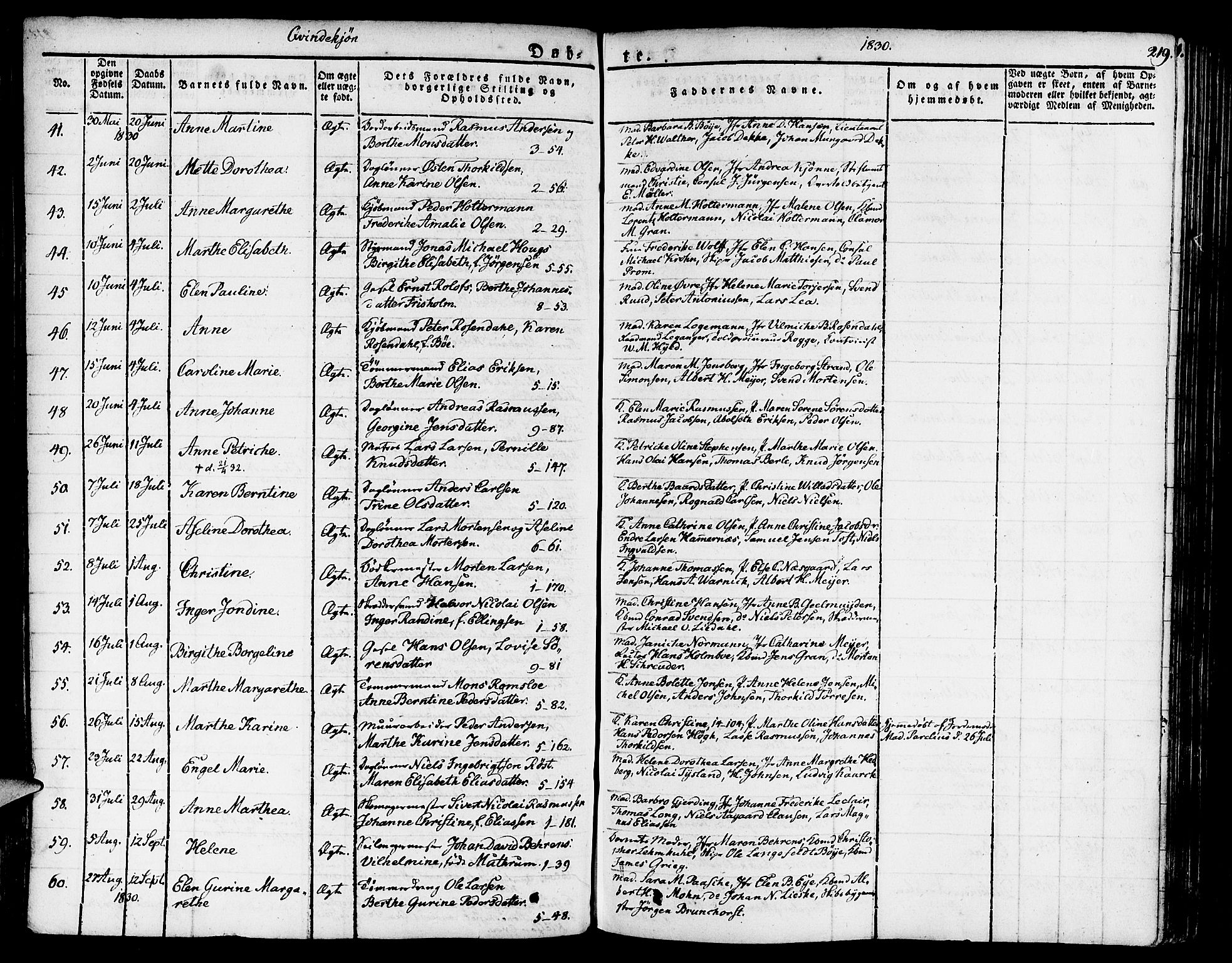 Nykirken Sokneprestembete, AV/SAB-A-77101/H/Haa/L0012: Ministerialbok nr. A 12, 1821-1844, s. 219