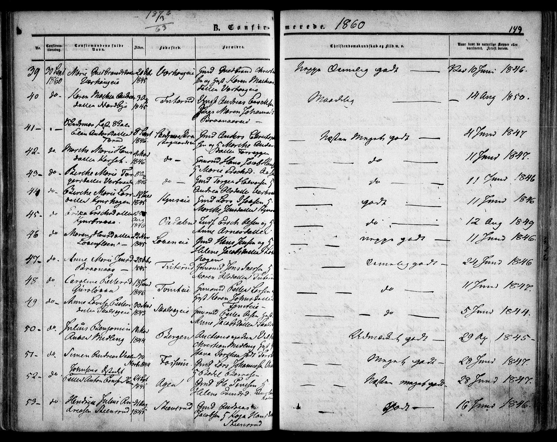 Skedsmo prestekontor Kirkebøker, AV/SAO-A-10033a/F/Fa/L0010: Ministerialbok nr. I 10, 1854-1865, s. 149