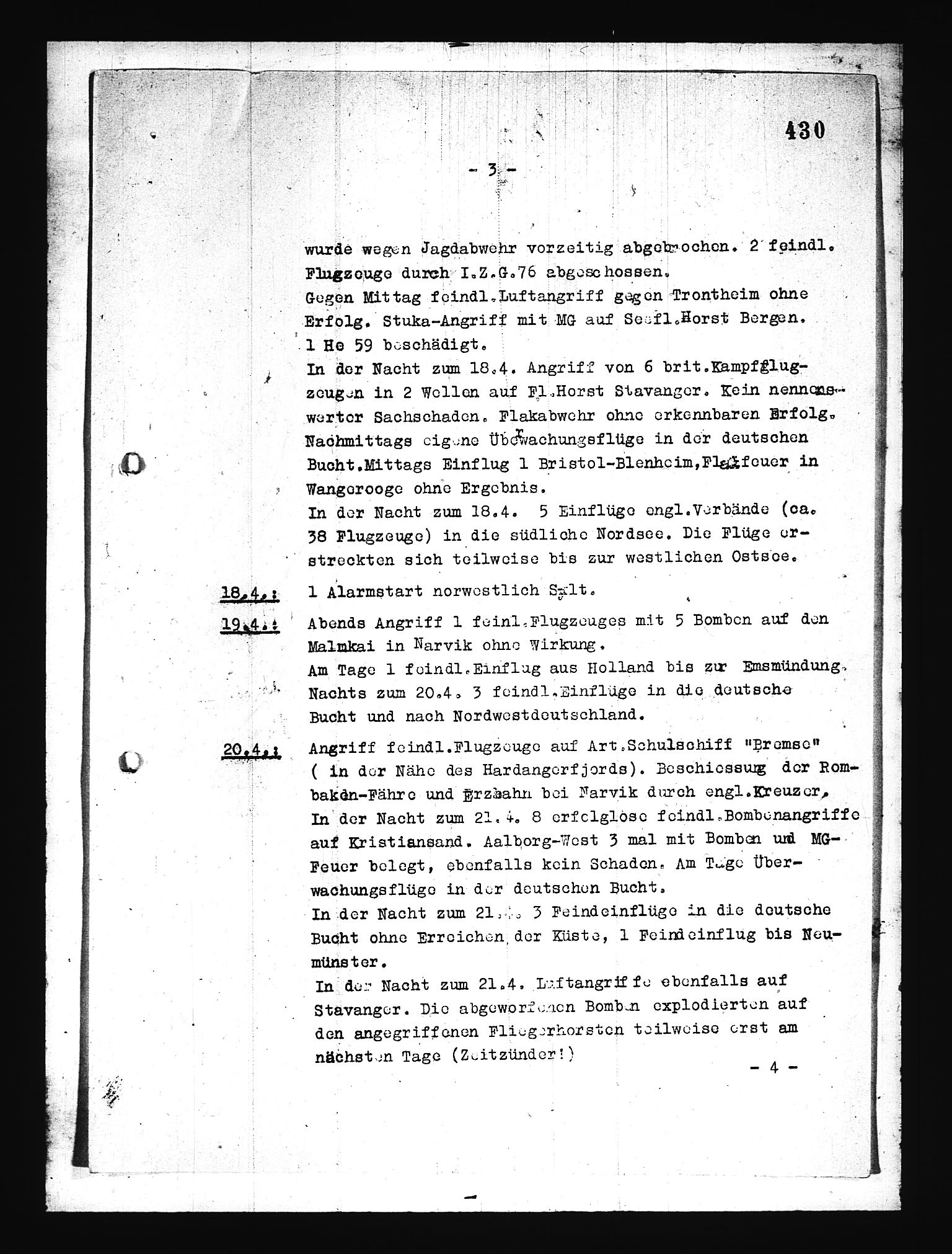 Documents Section, AV/RA-RAFA-2200/V/L0076: Amerikansk mikrofilm "Captured German Documents".
Box No. 715.  FKA jnr. 619/1954., 1940, s. 193