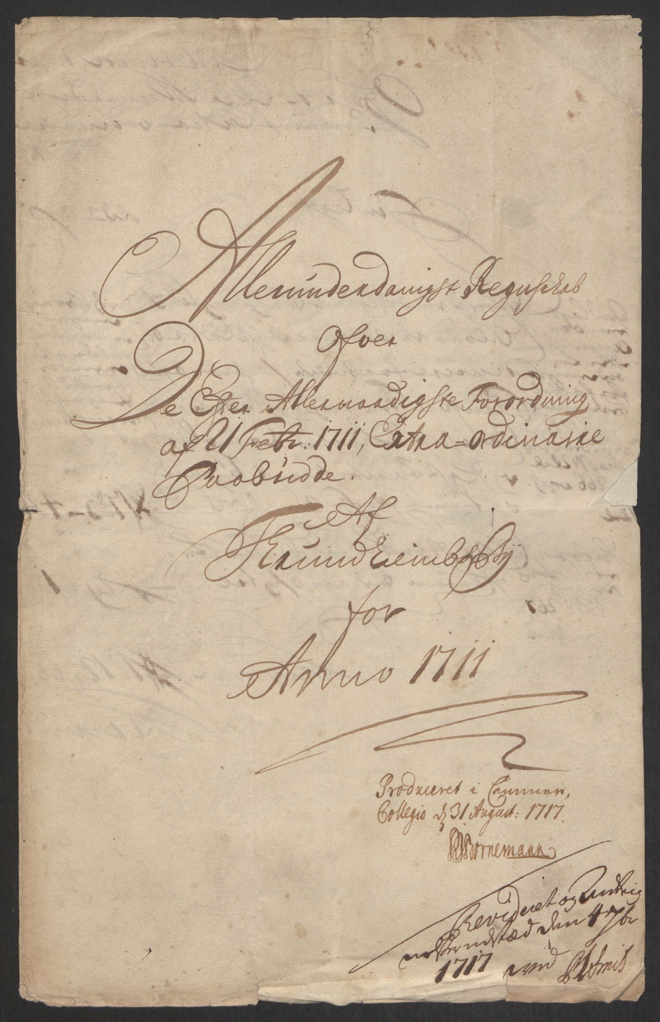 Rentekammeret inntil 1814, Reviderte regnskaper, Byregnskaper, RA/EA-4066/R/Rs/L0507: [S3] Kontribusjonsregnskap, 1699-1711, s. 456