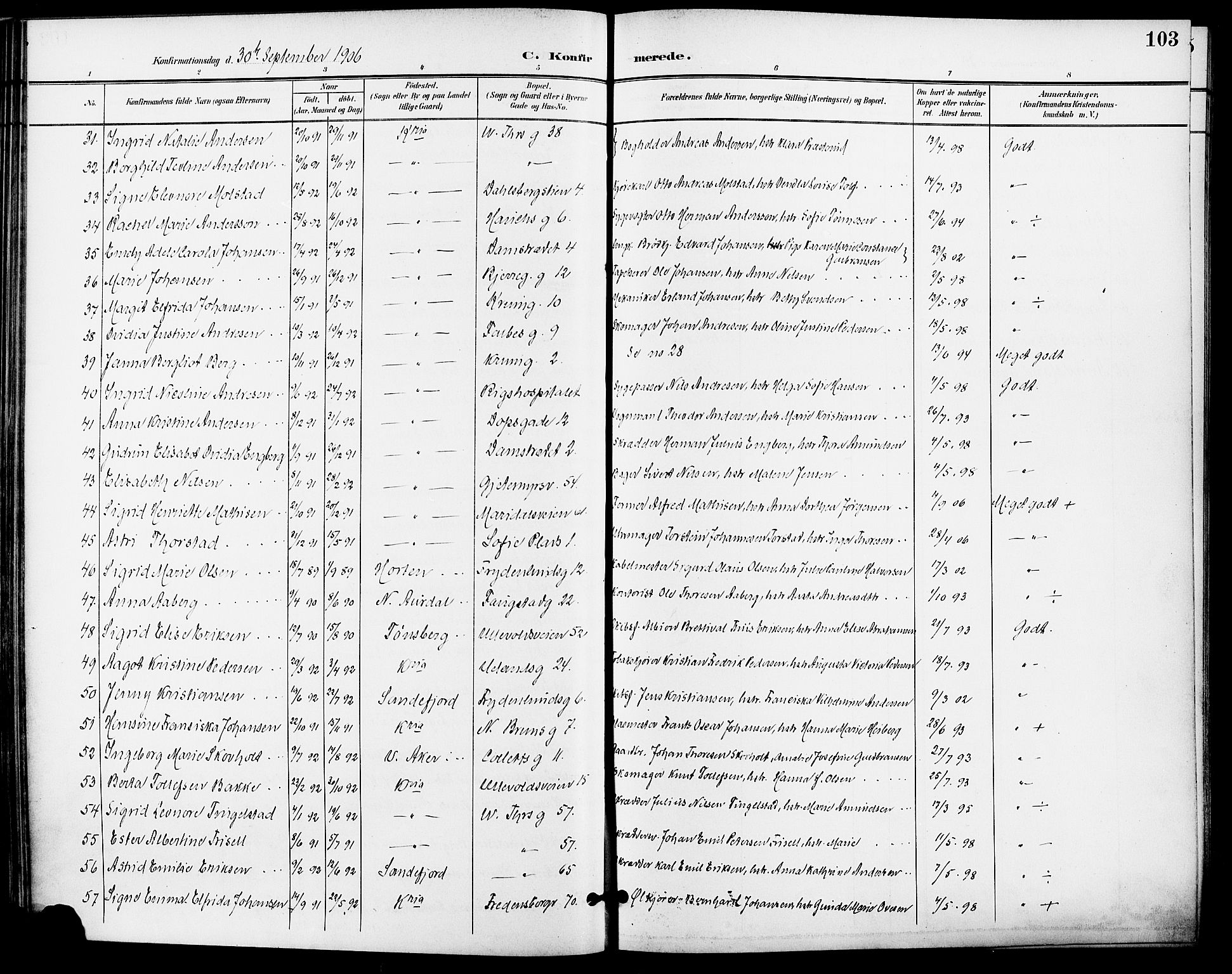 Gamle Aker prestekontor Kirkebøker, AV/SAO-A-10617a/F/L0012: Ministerialbok nr. 12, 1898-1910, s. 103