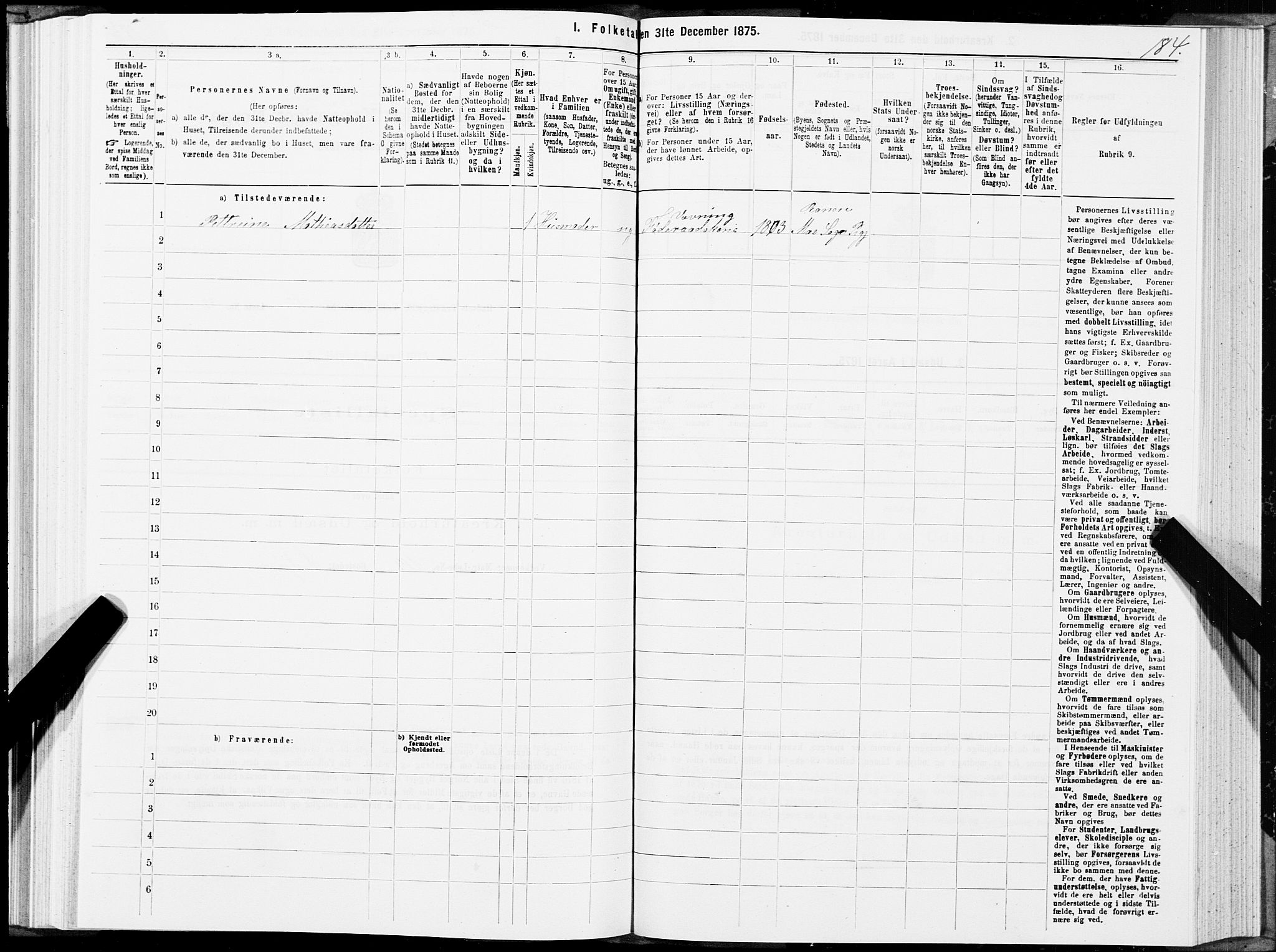 SAT, Folketelling 1875 for 1866P Hadsel prestegjeld, 1875, s. 3184