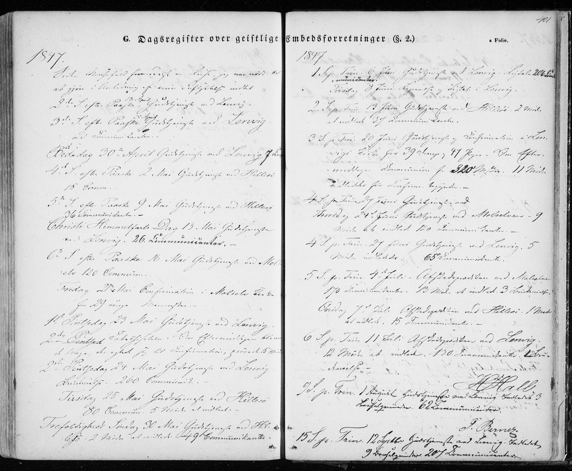Lenvik sokneprestembete, SATØ/S-1310/H/Ha/Haa/L0006kirke: Ministerialbok nr. 6, 1845-1854, s. 401
