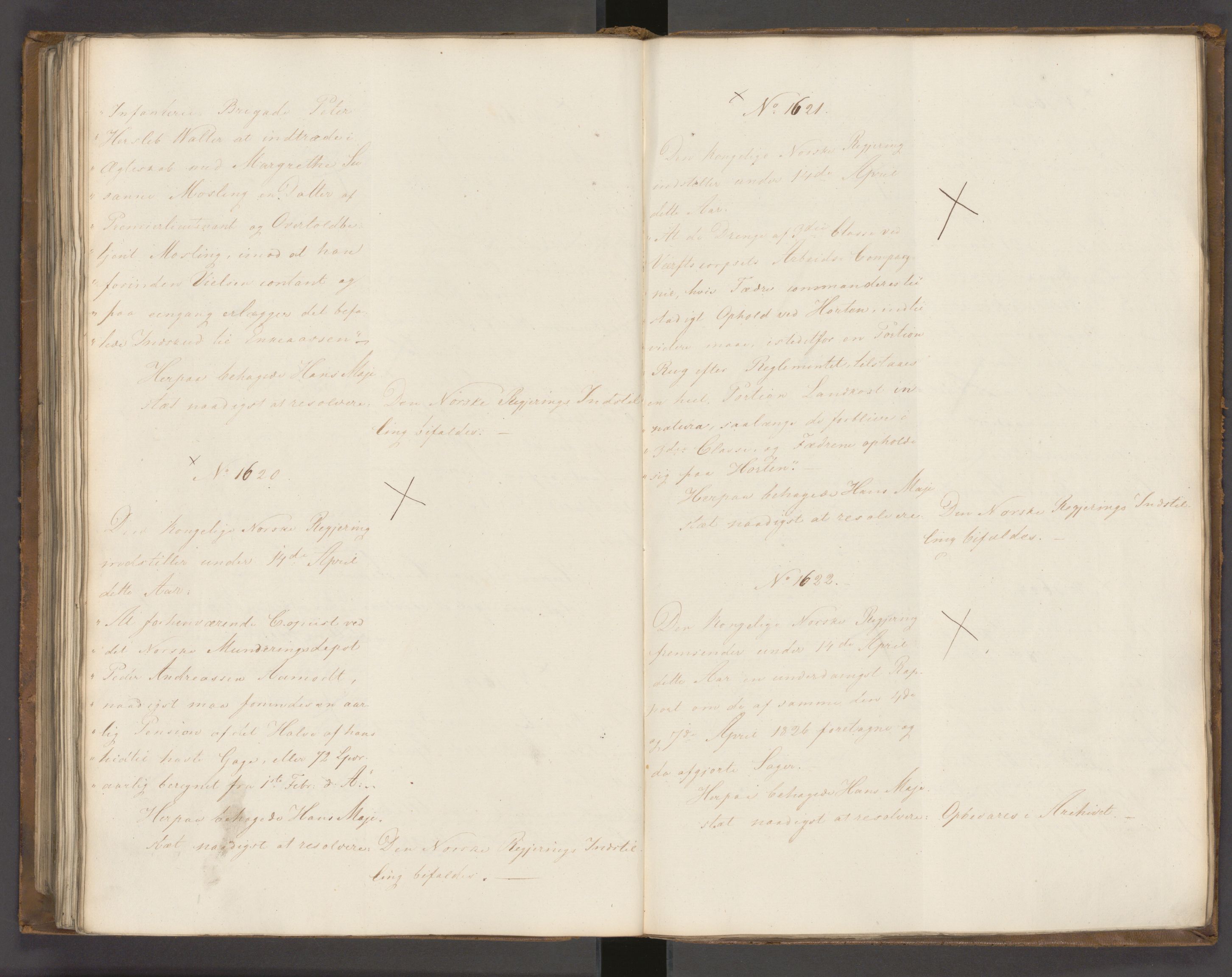 Statsrådssekretariatet, AV/RA-S-1001/A/Ab/L0022: Kgl. res. nr. 1210-1721, 1. halvår, 1826