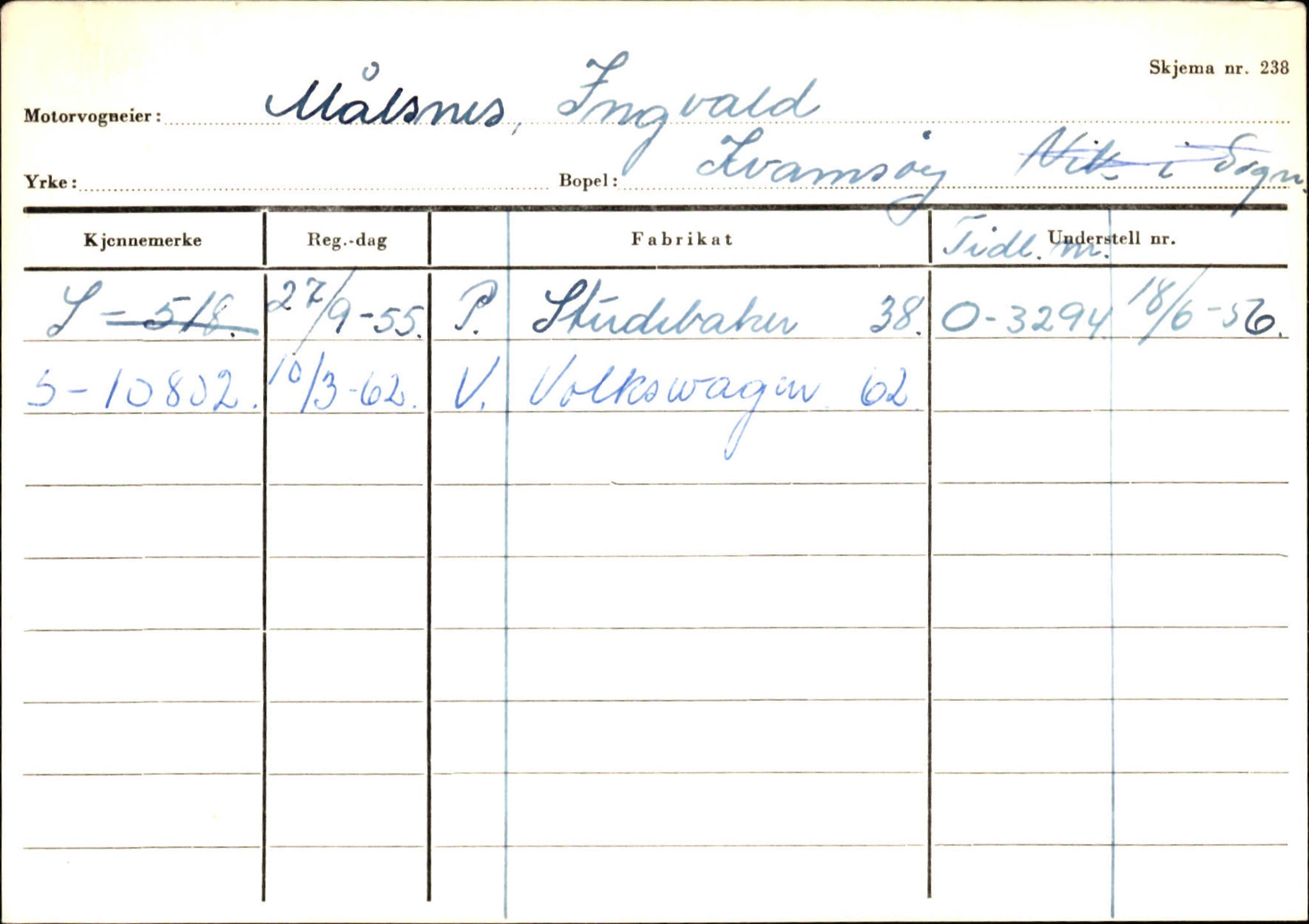 Statens vegvesen, Sogn og Fjordane vegkontor, AV/SAB-A-5301/4/F/L0132: Eigarregister Askvoll A-Å. Balestrand A-Å, 1945-1975, s. 2128