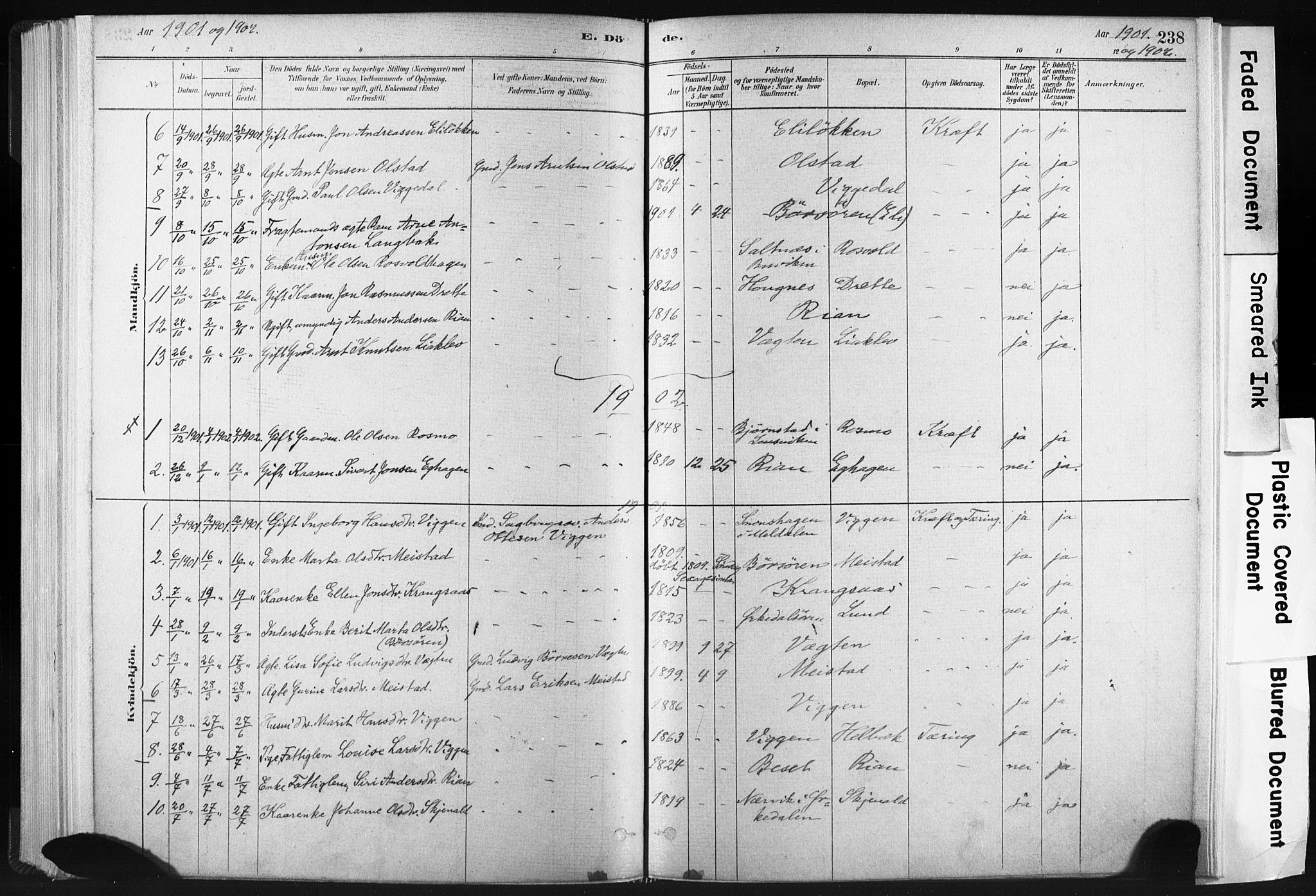 Ministerialprotokoller, klokkerbøker og fødselsregistre - Sør-Trøndelag, AV/SAT-A-1456/665/L0773: Ministerialbok nr. 665A08, 1879-1905, s. 238