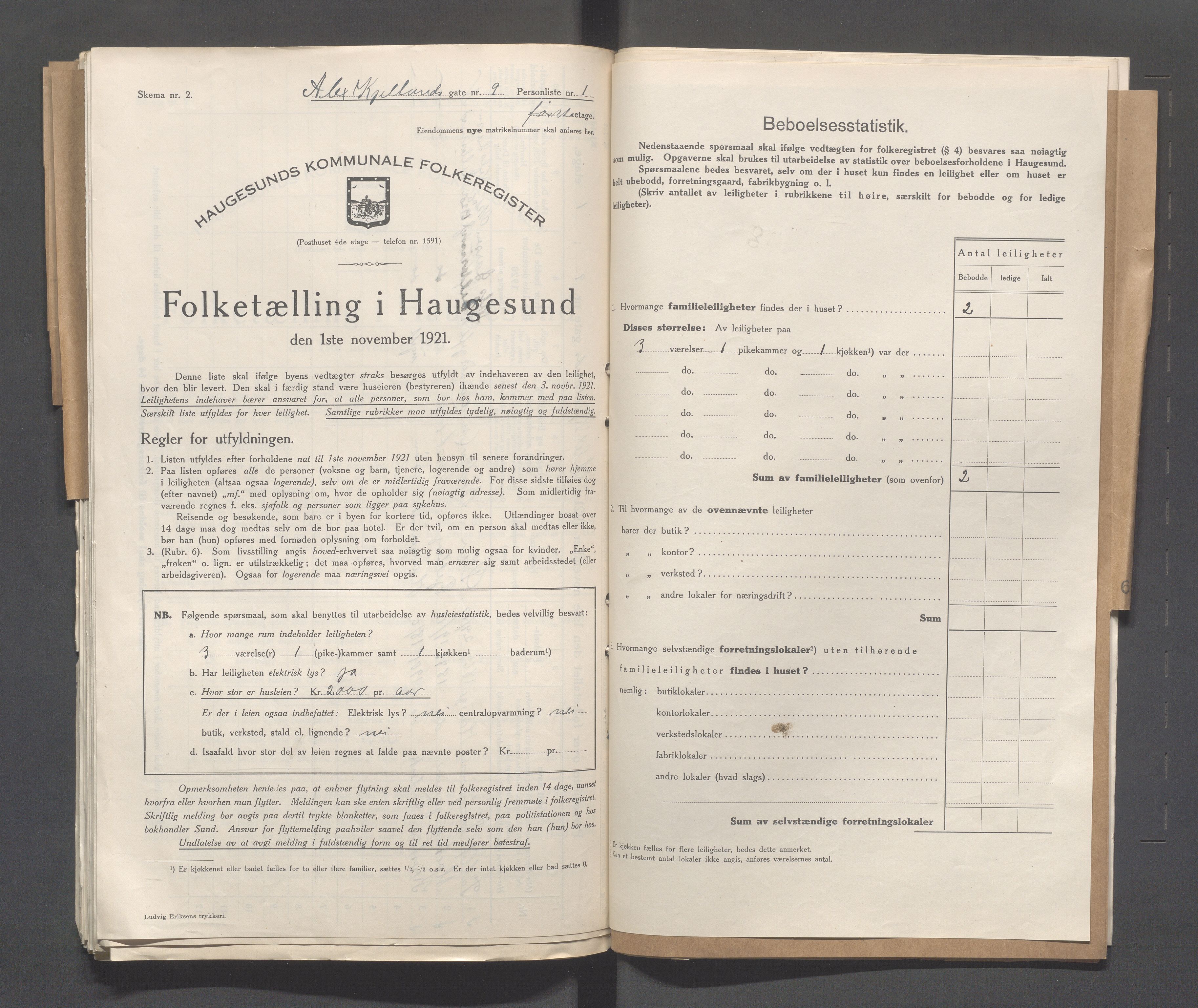 IKAR, Kommunal folketelling 1.11.1921 for Haugesund, 1921, s. 75