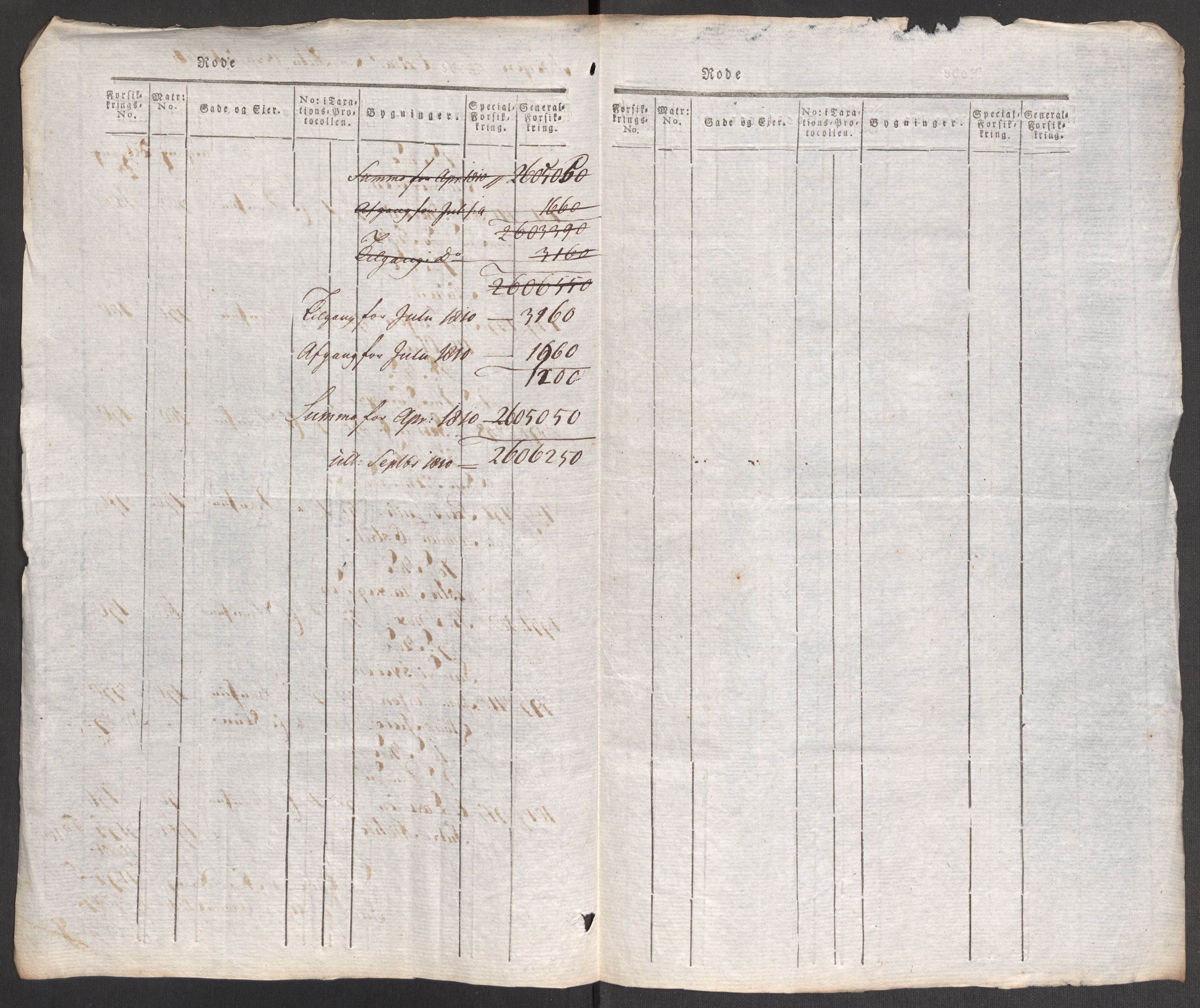 Kommersekollegiet, Brannforsikringskontoret 1767-1814, AV/RA-EA-5458/F/Fa/L0007/0004: Bergen / Dokumenter, 1807-1817