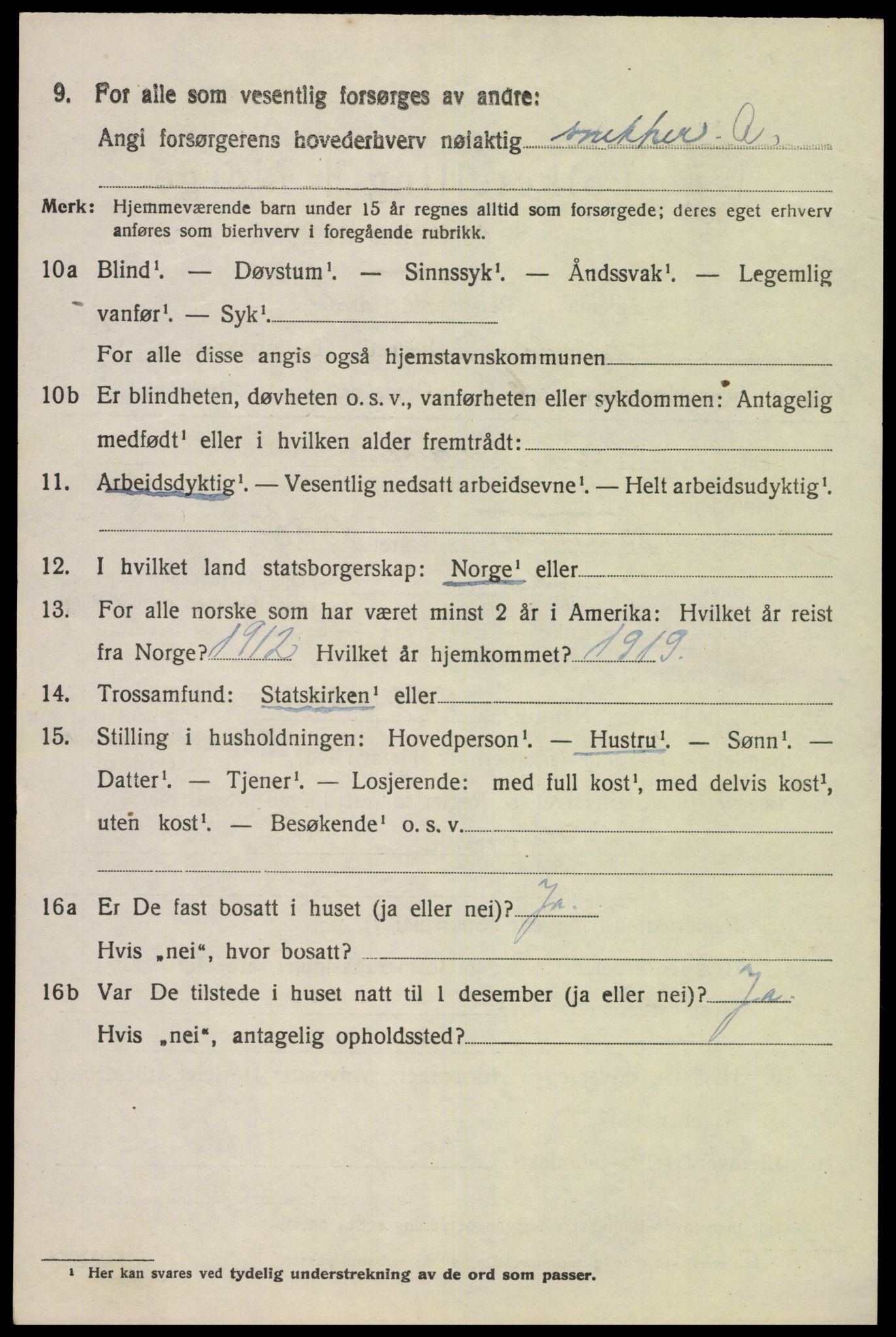SAK, Folketelling 1920 for 1040 Spind herred, 1920, s. 2186