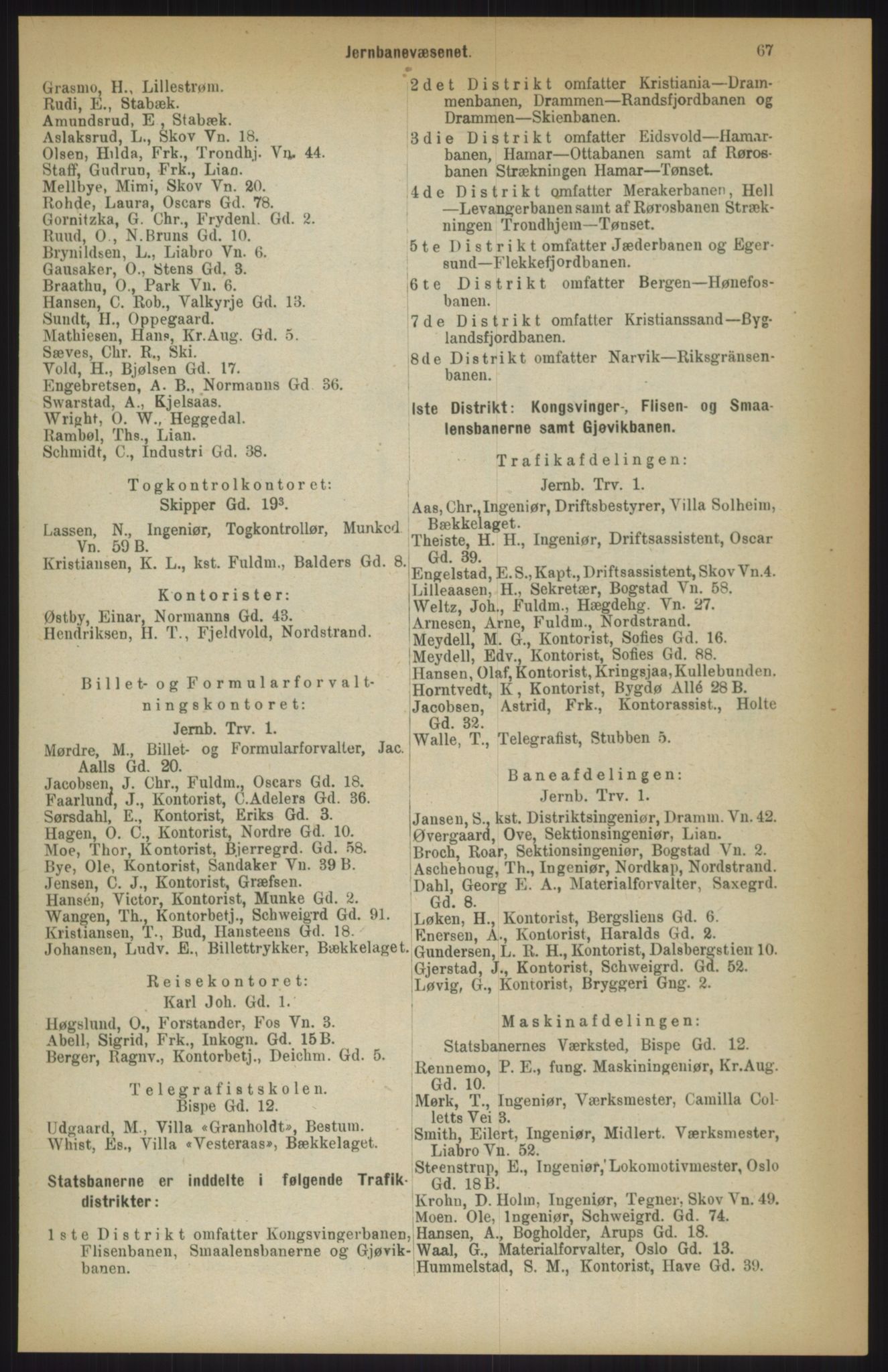 Kristiania/Oslo adressebok, PUBL/-, 1911, s. 67
