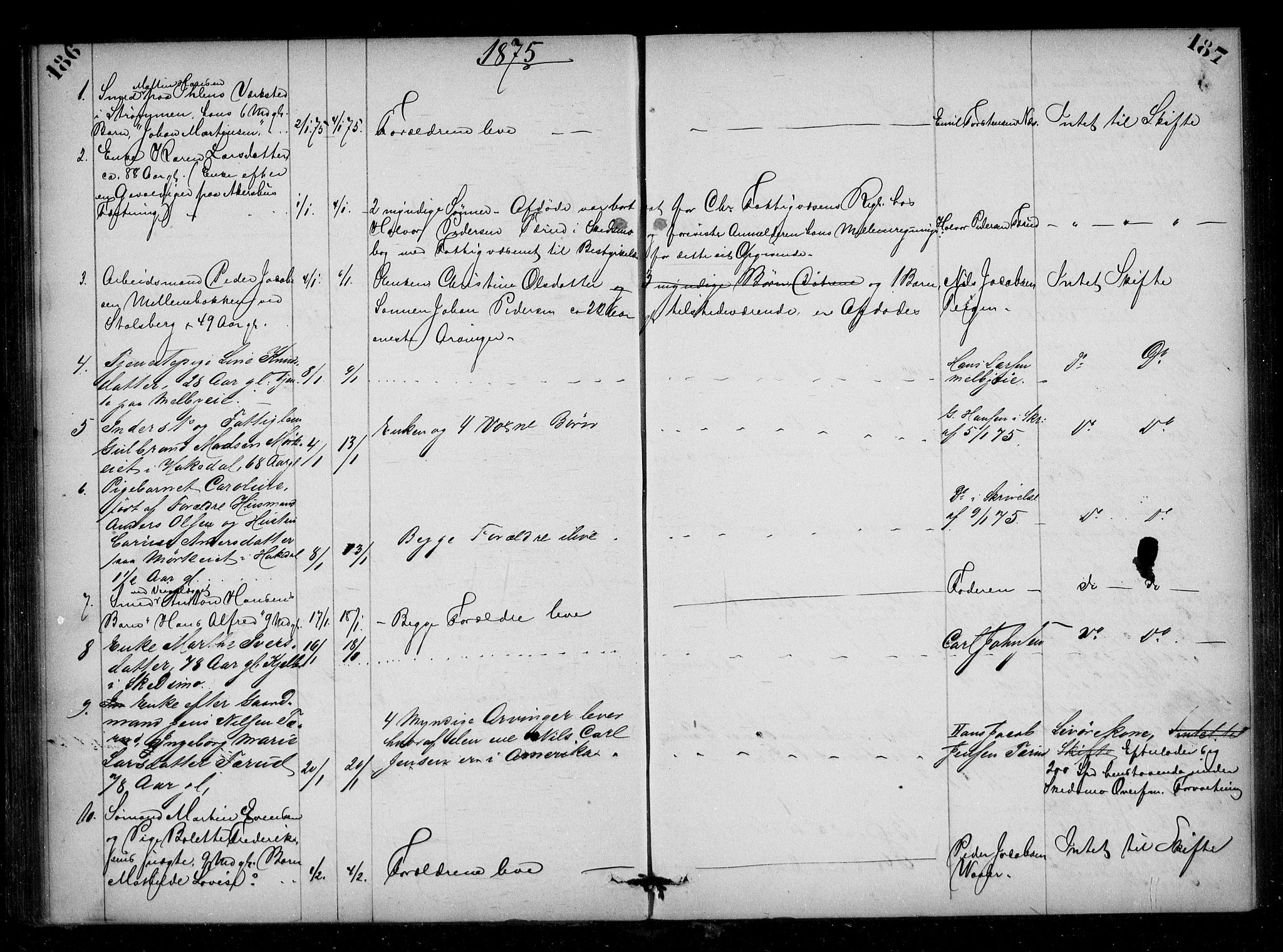 Nedre Romerike sorenskriveri, AV/SAO-A-10469/H/Hb/Hba/L0003: Dødsfallsprotokoll, rekke I , 1863-1876, s. 186-187