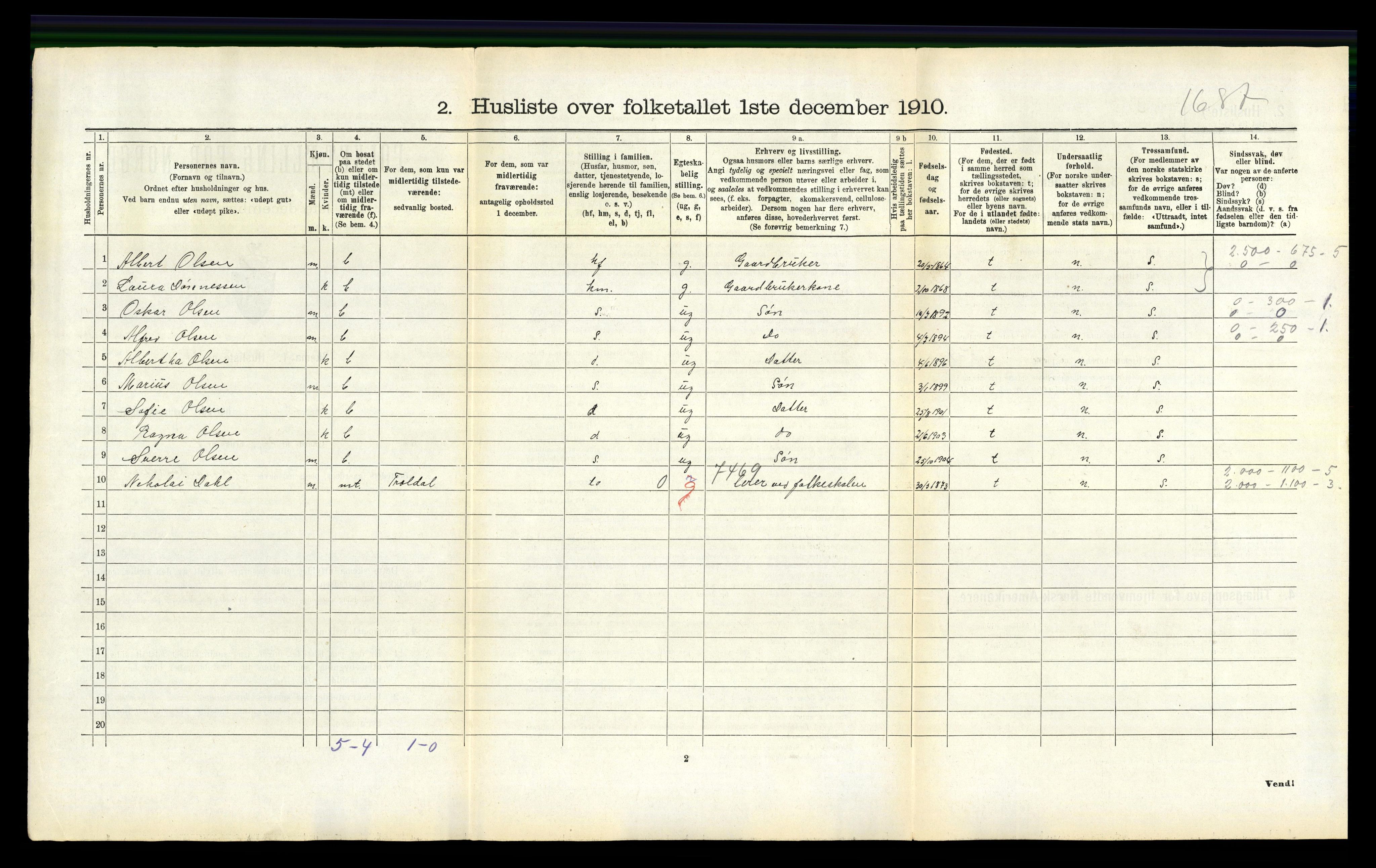 RA, Folketelling 1910 for 1855 Ankenes herred, 1910, s. 330