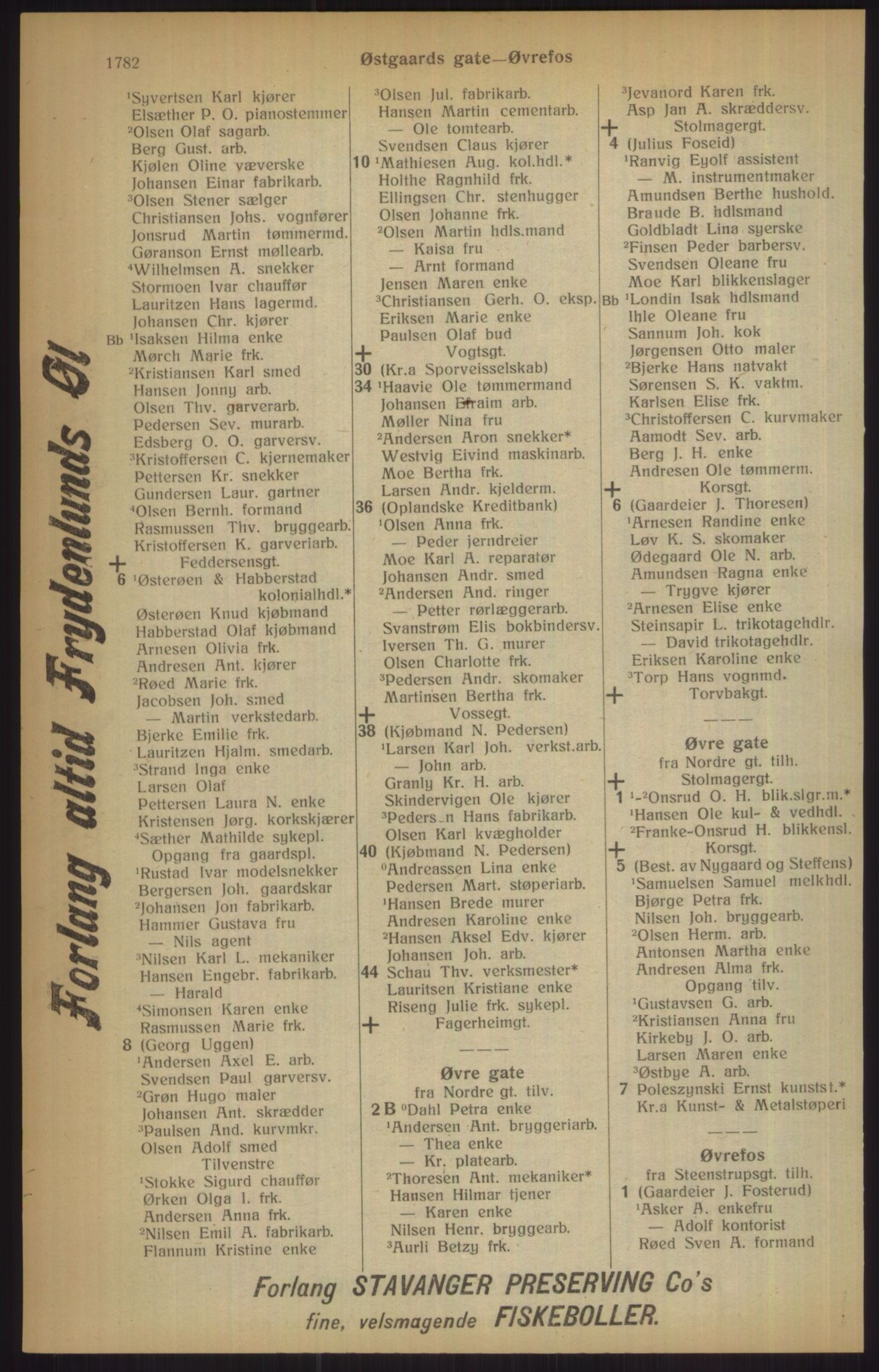 Kristiania/Oslo adressebok, PUBL/-, 1915, s. 1782