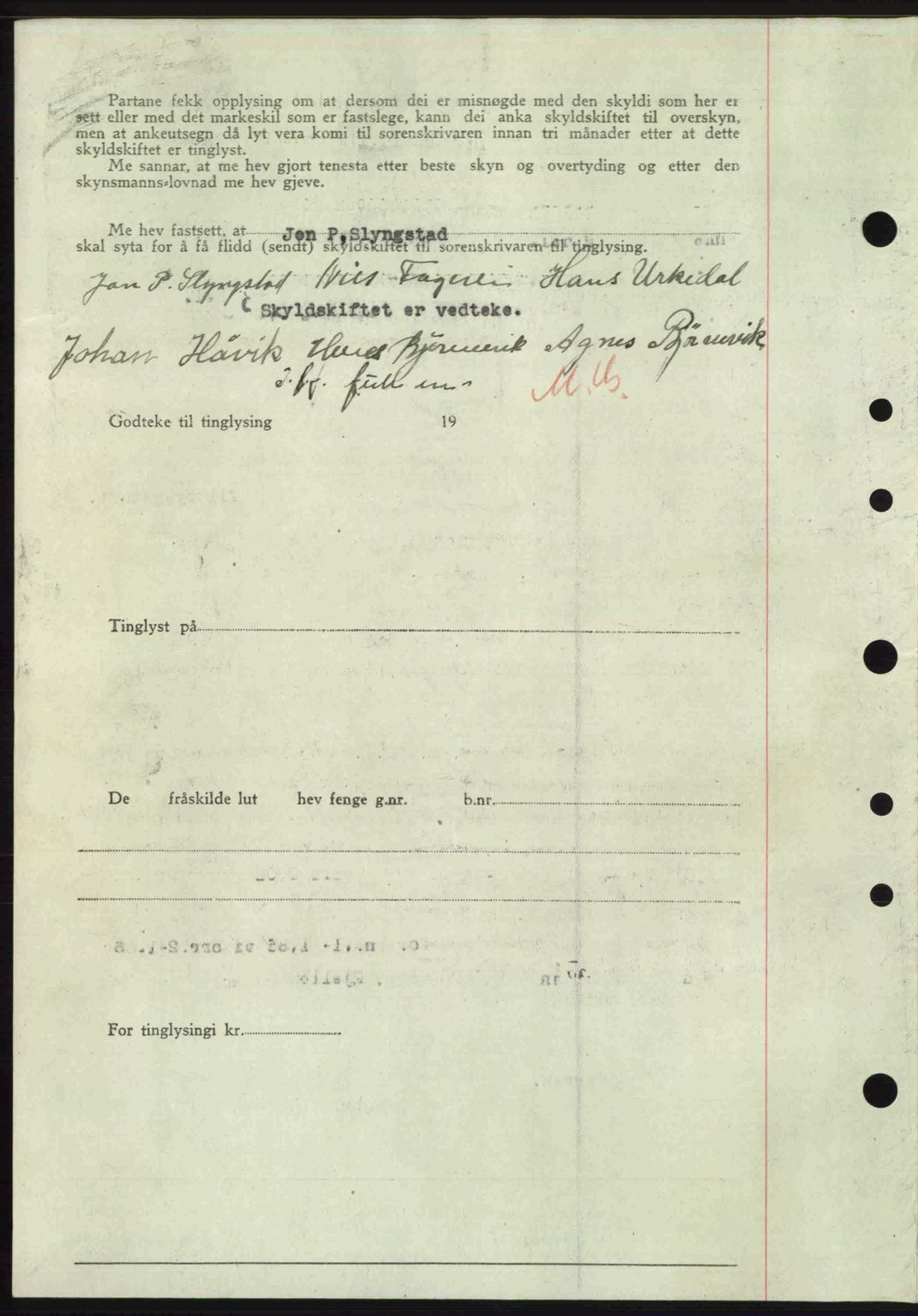 Nordre Sunnmøre sorenskriveri, AV/SAT-A-0006/1/2/2C/2Ca: Pantebok nr. A23, 1946-1947, Dagboknr: 2149/1946